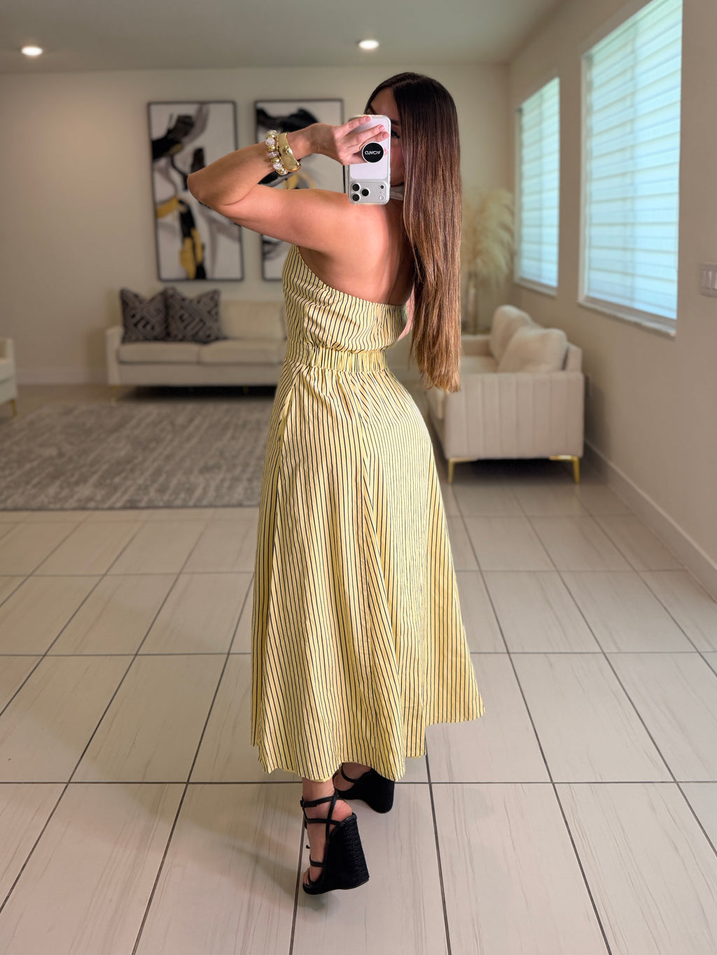 Desire Stripes Yellow Dress