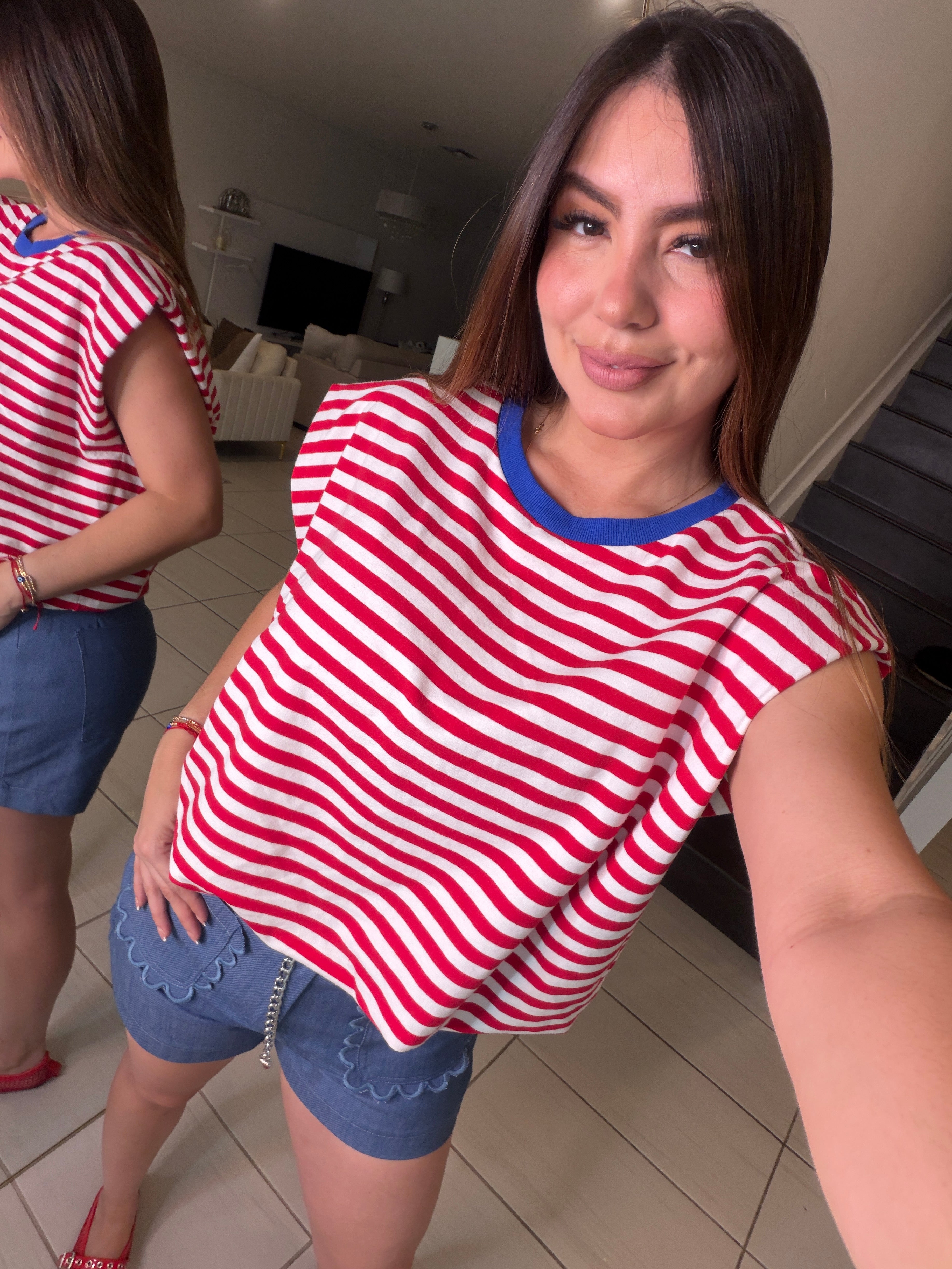 Sweet Stripes Red Top