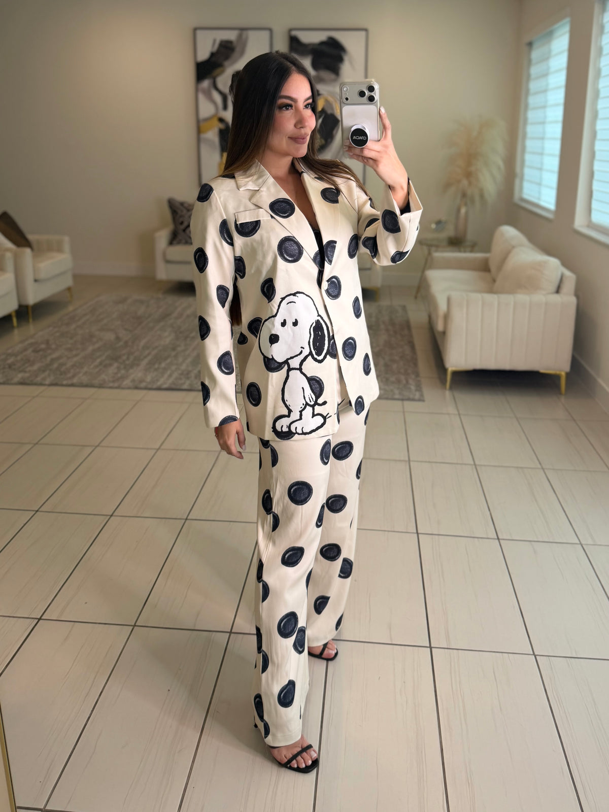 Couture Dots Ivory Pant Set