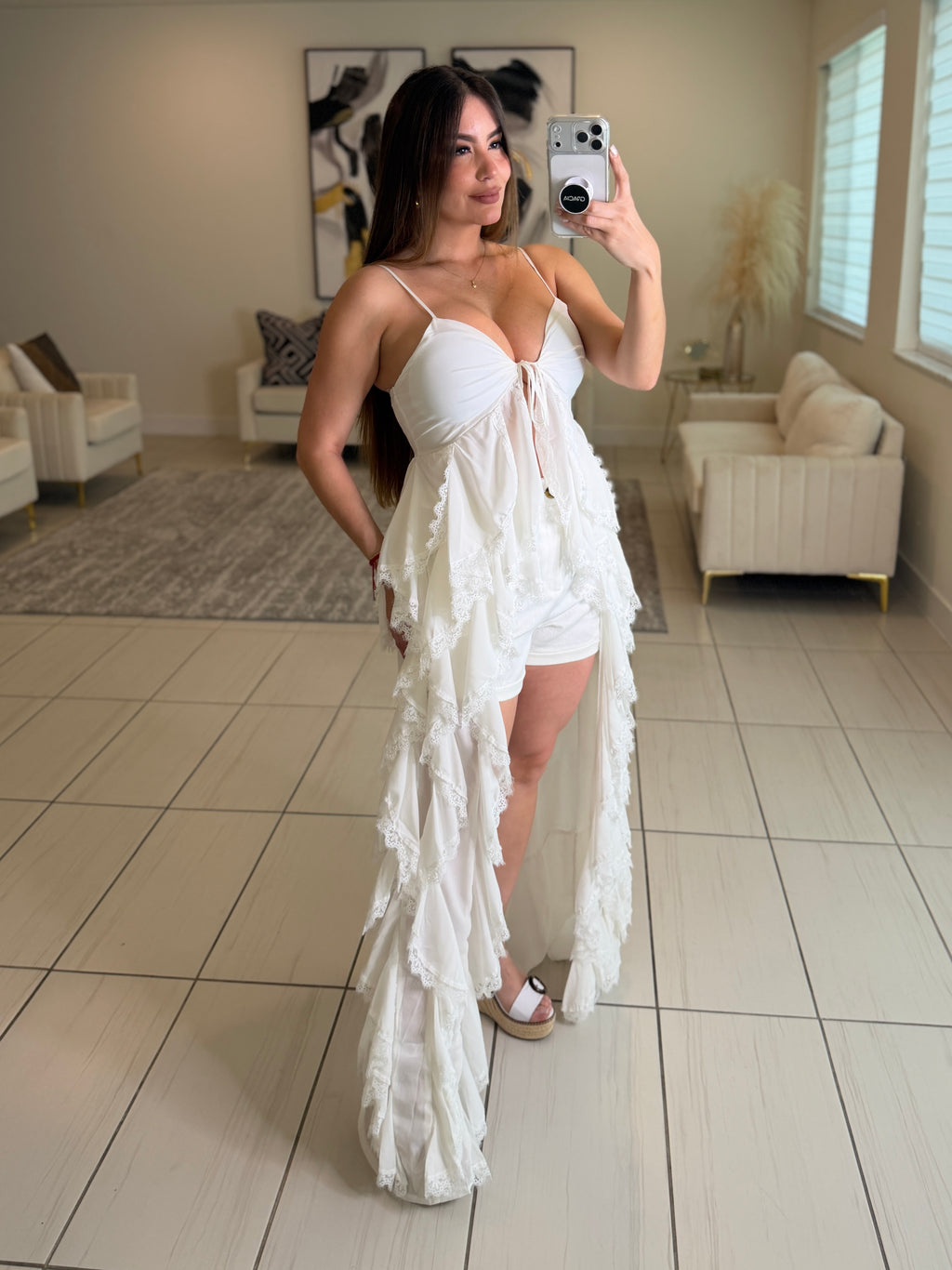 Silhouette Royale Lace Maxi Top