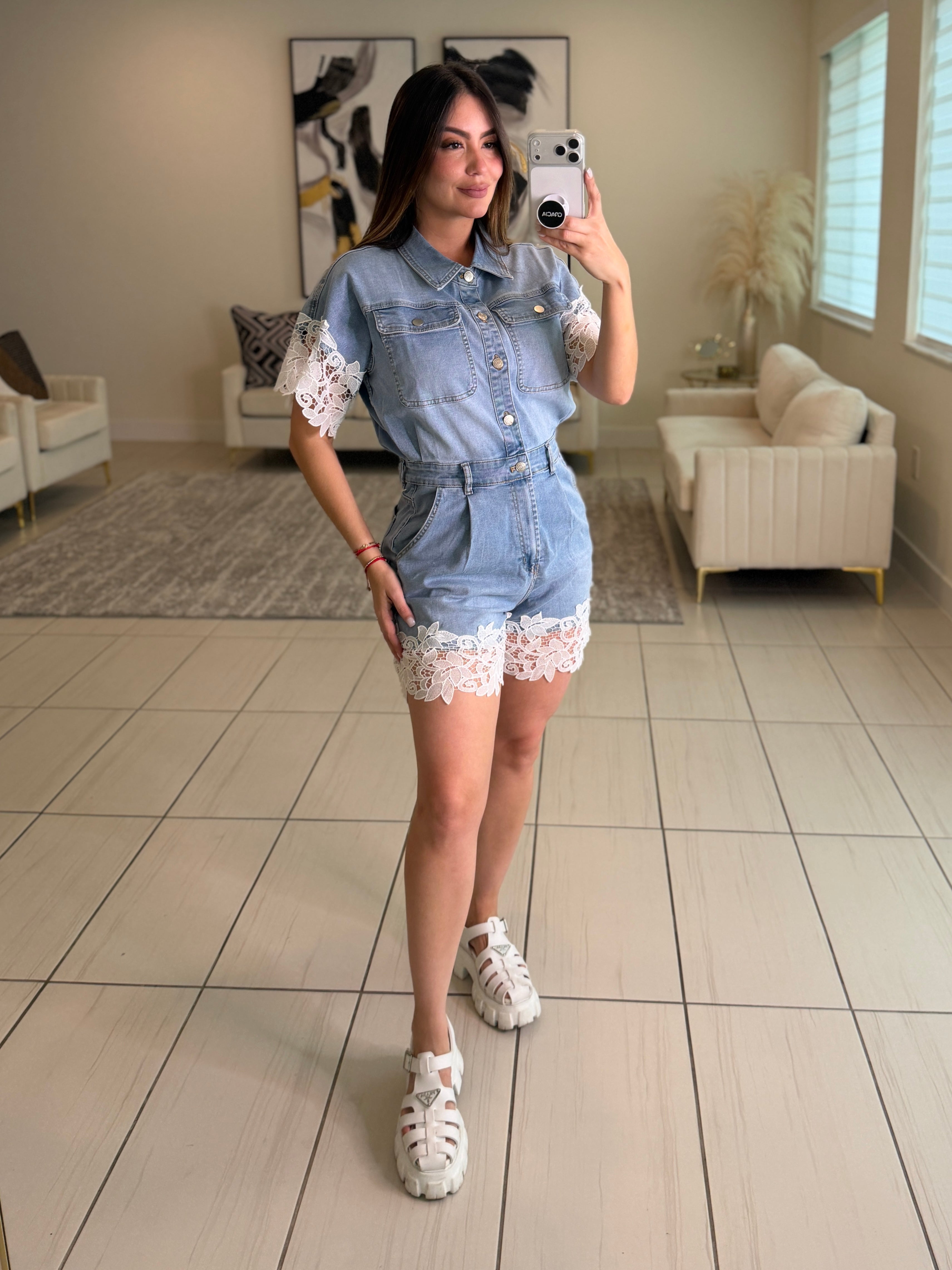 Summer Spicy Denim Romper