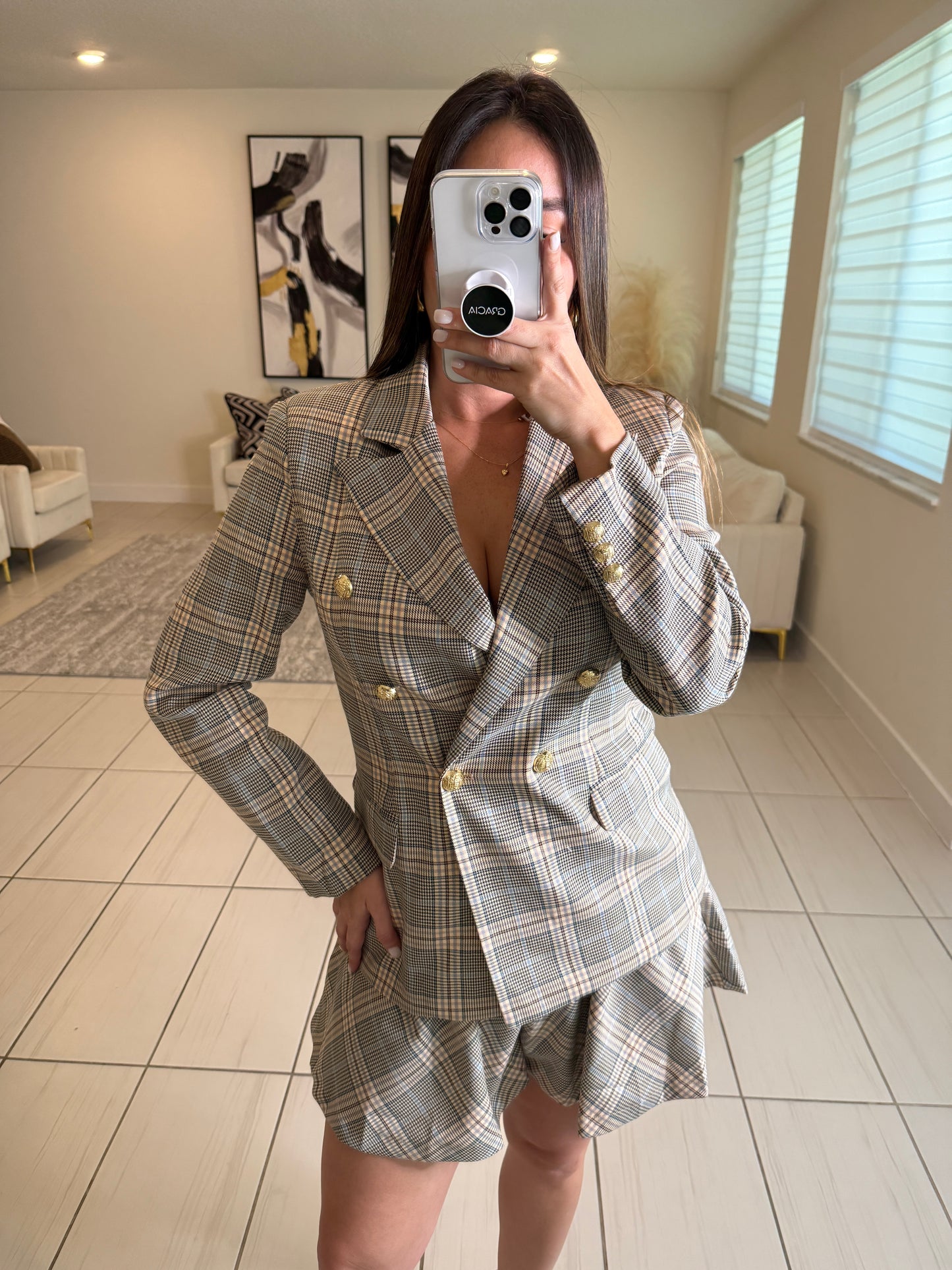 Elite Standard Plaid Short Set