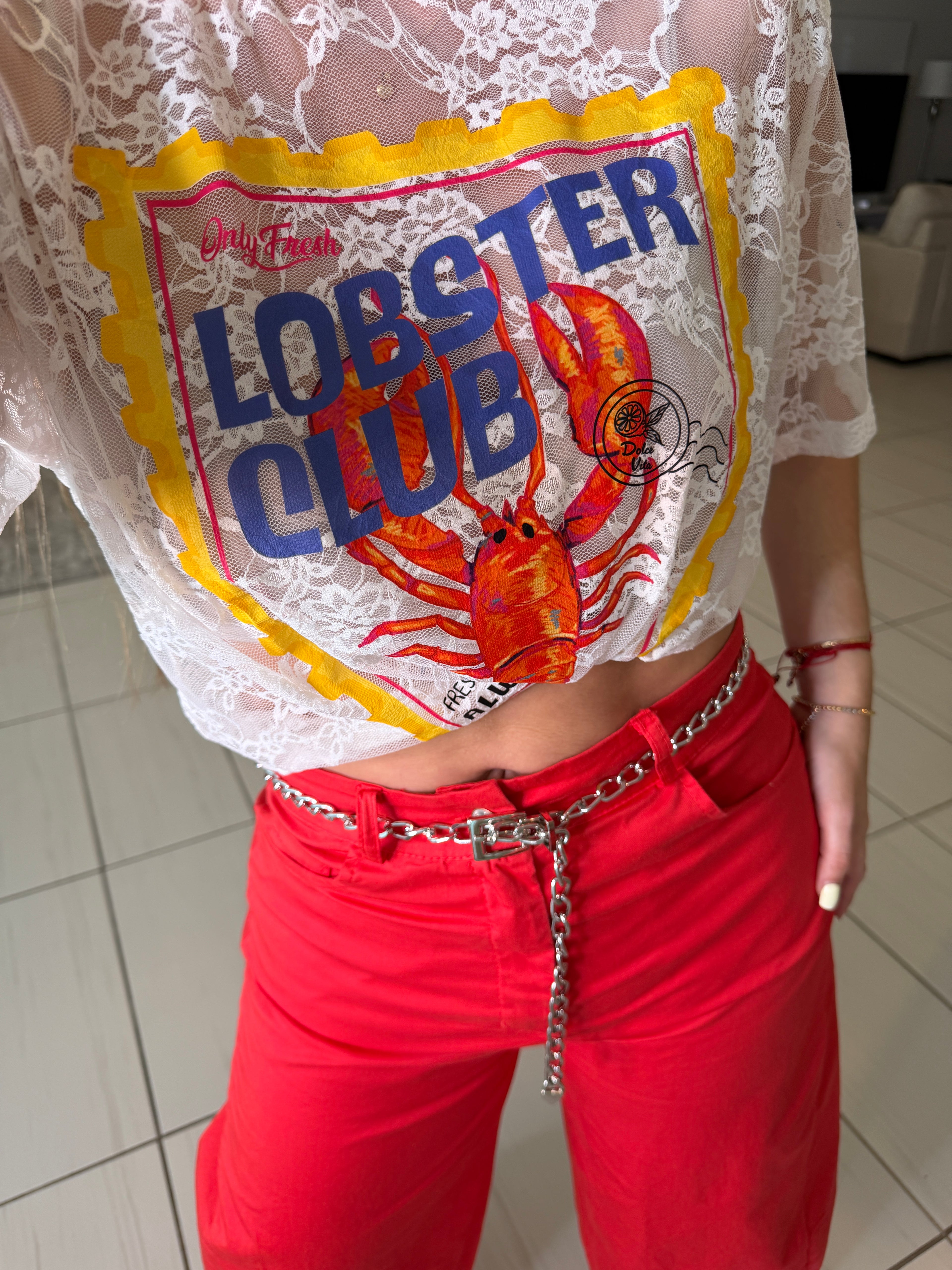 Lobster Club White Tshirt