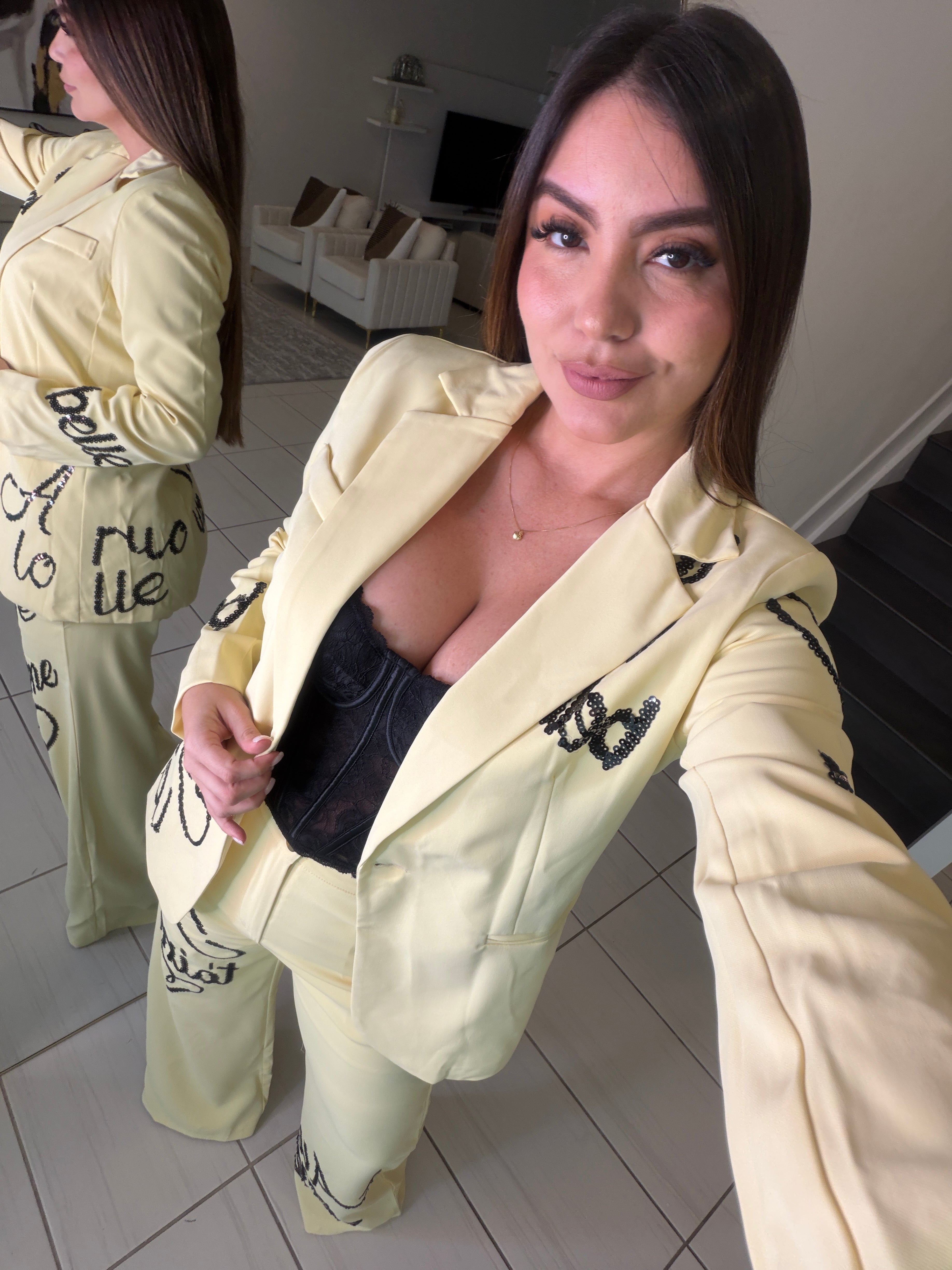 Tailored Yellow Pant Set