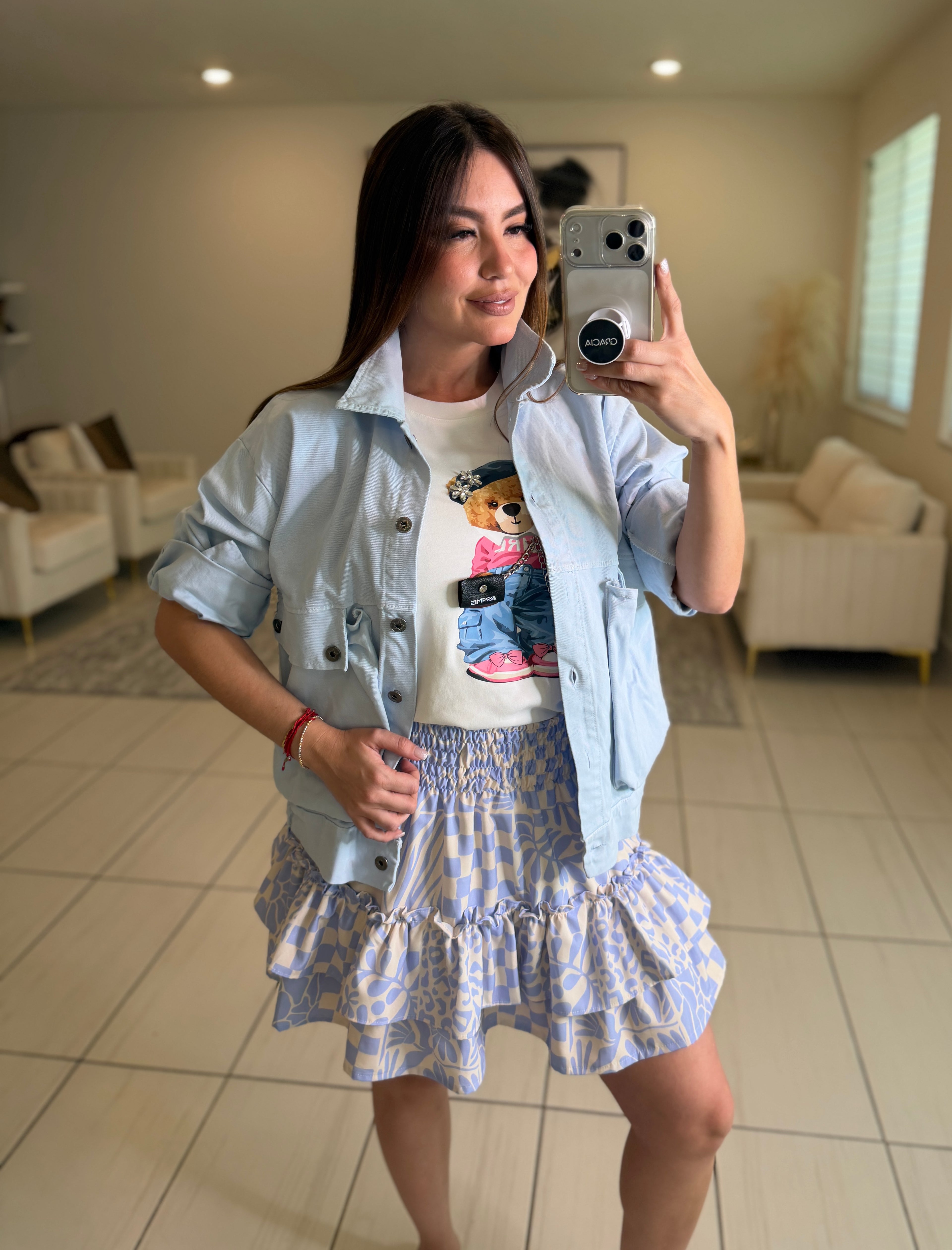 Pretty Bloom Blue Skirt