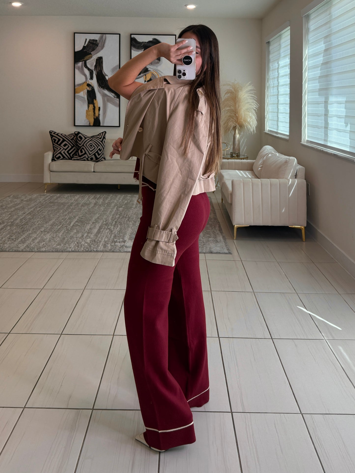 Divine Knit Red Wine Pant Set