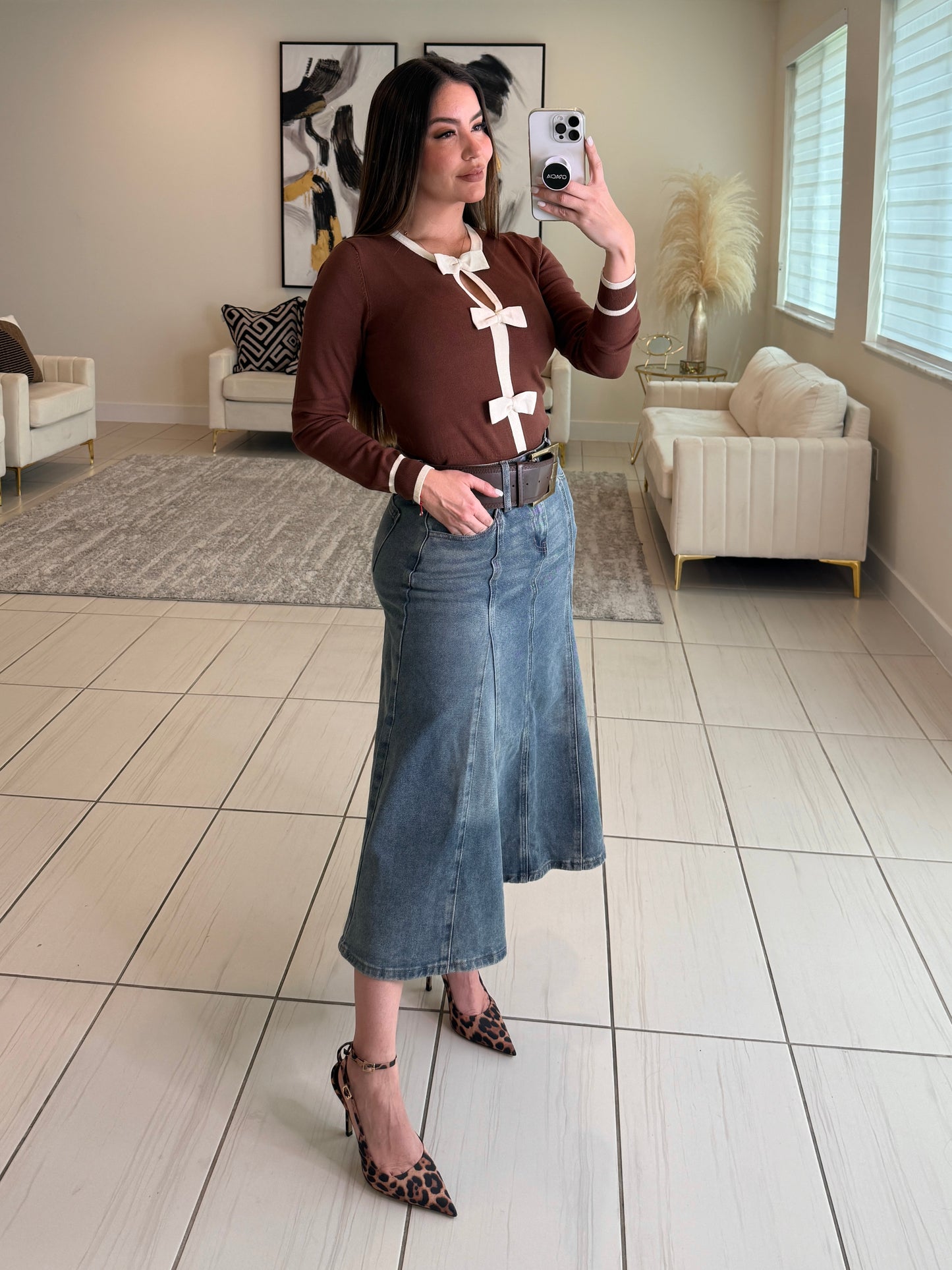 Oasis Whisper Denim Midi Skirt