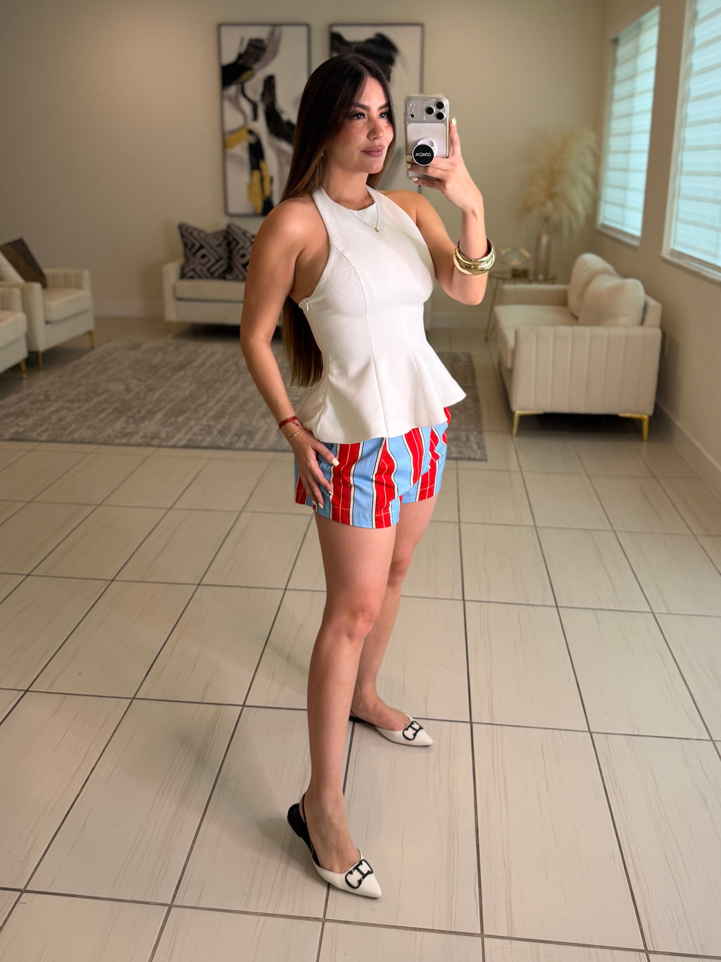 Muse Peplum White Top