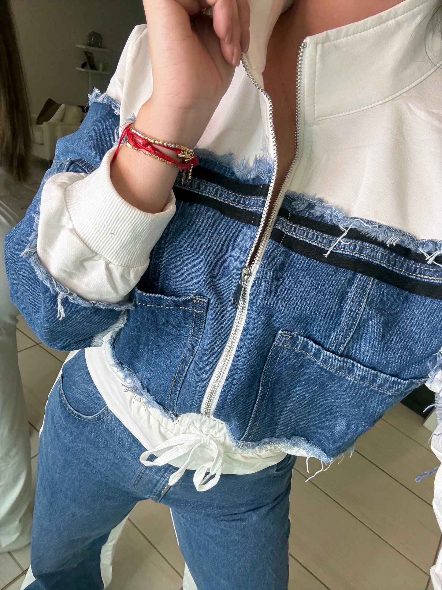Iconic White and Denim Contrast Set