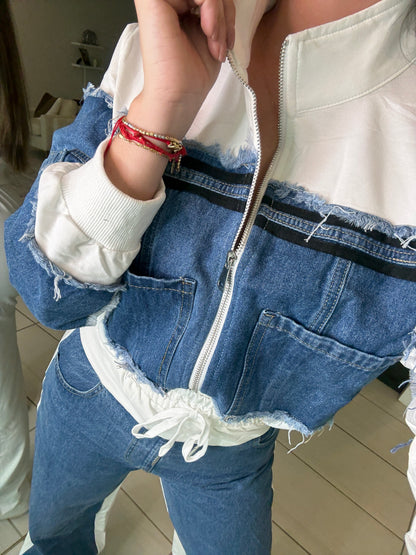 Iconic White and Denim Contrast Set