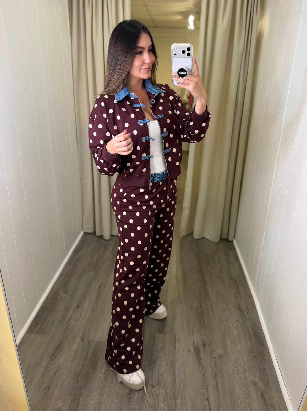 Oriental Polka Burgundy Pant Set