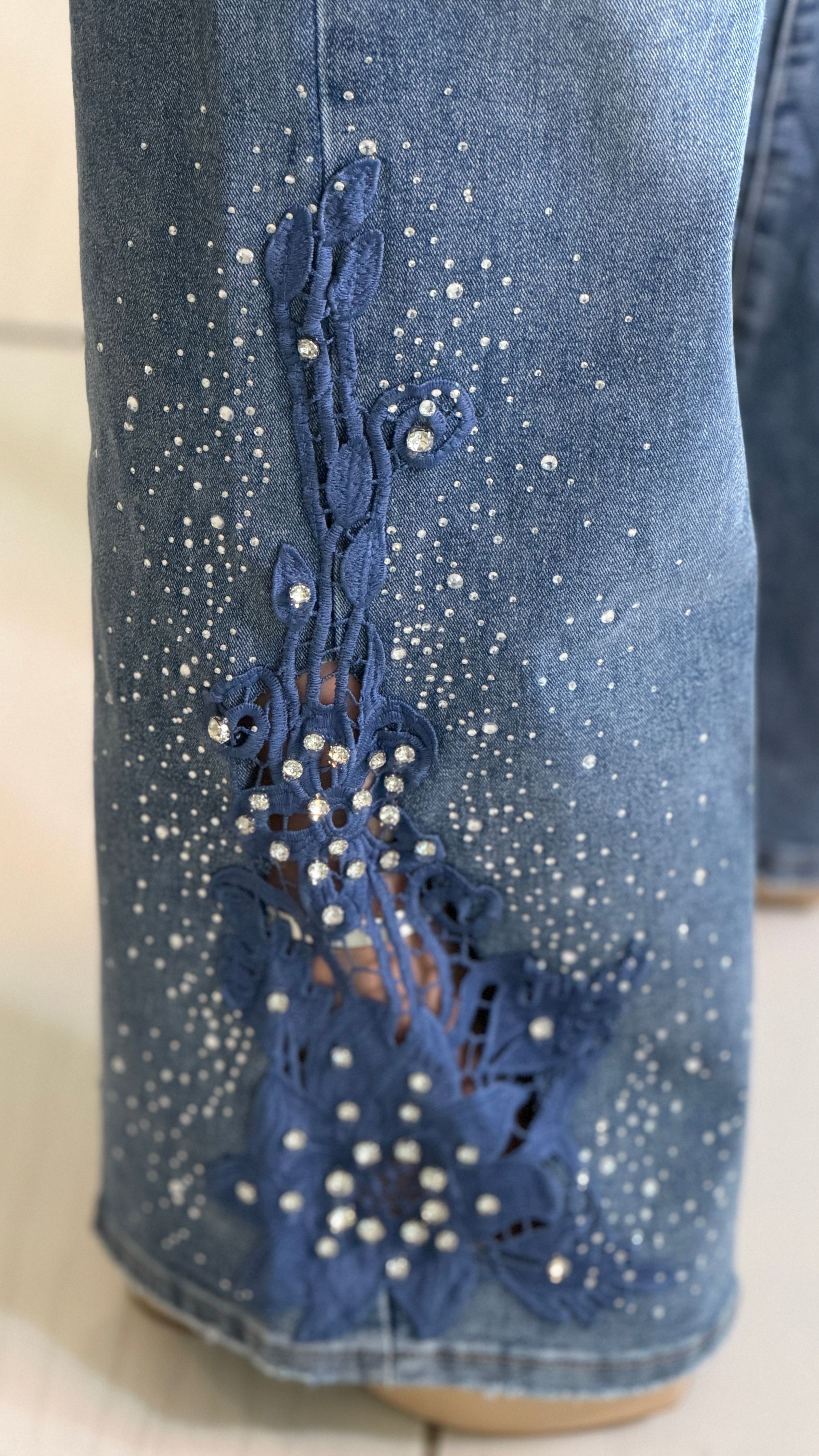 Desired Embroidery Denim Pants
