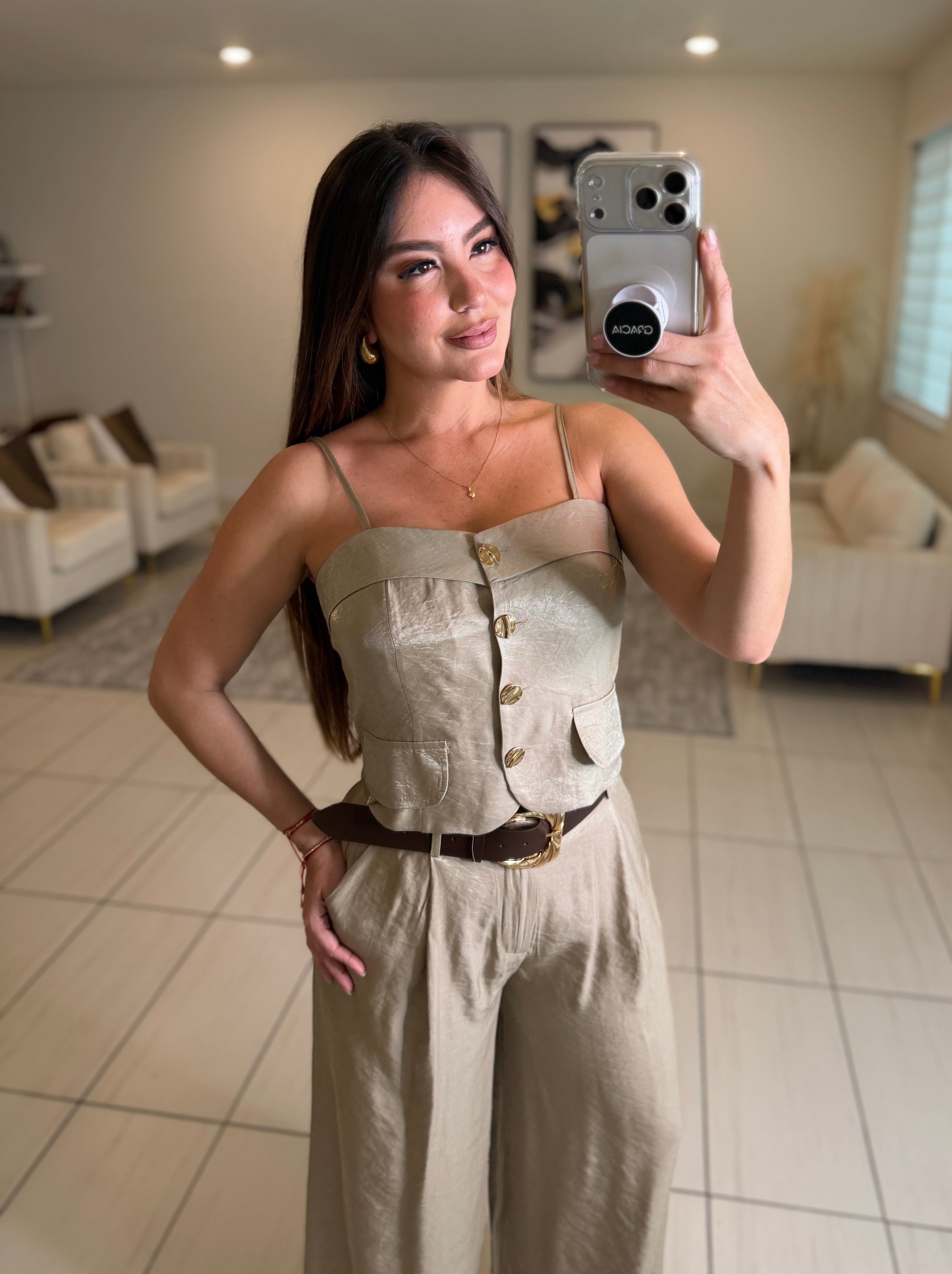 Cabana Muse Taupe Pant Set