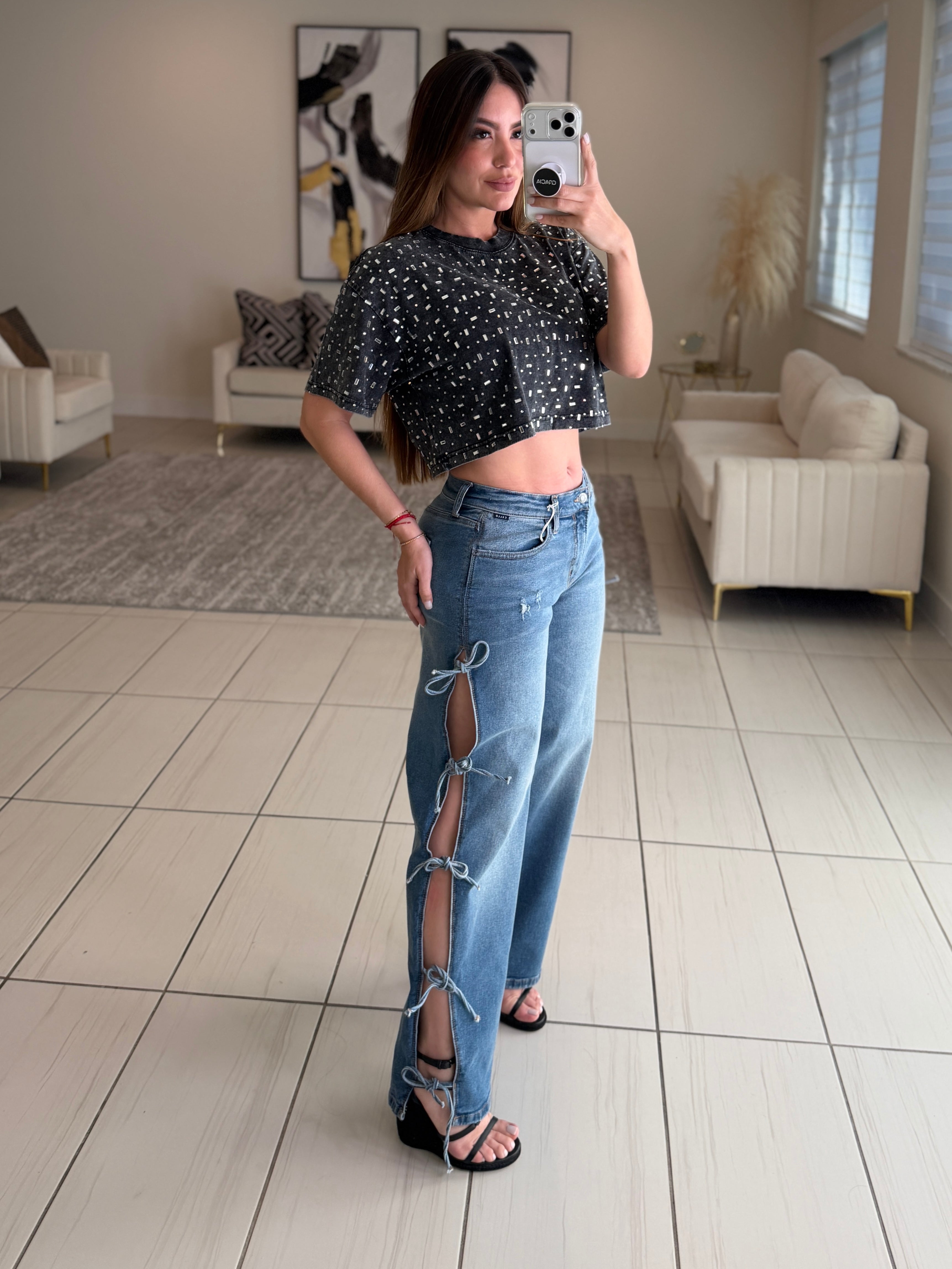 Everyday Bow Muse Denim Pants