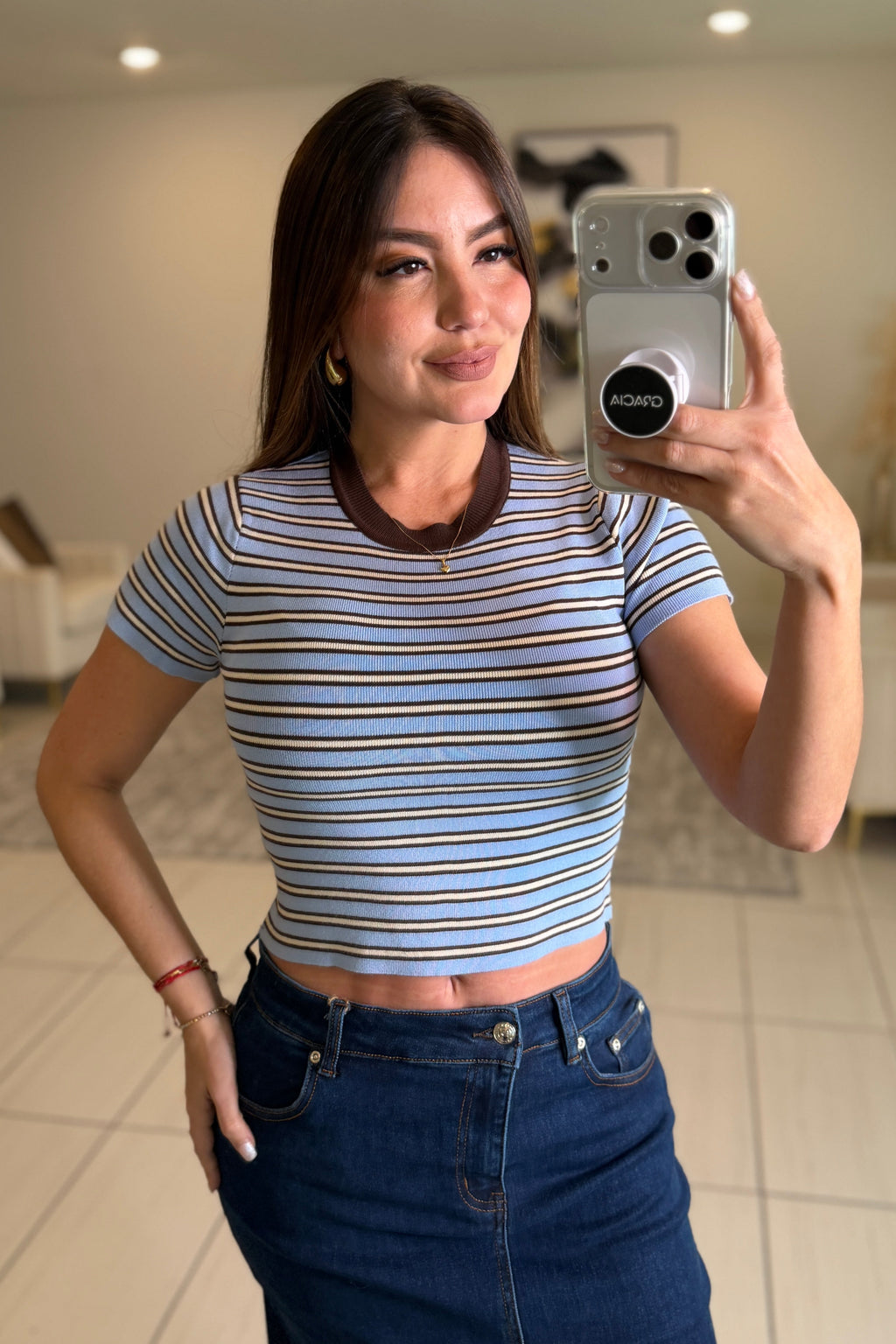 Sweet Stripes Blue Top