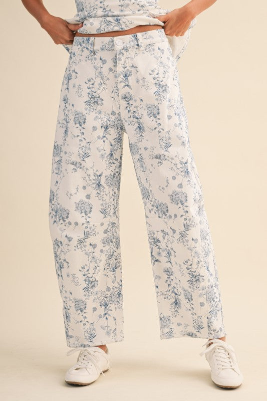 Twill Floral White Set