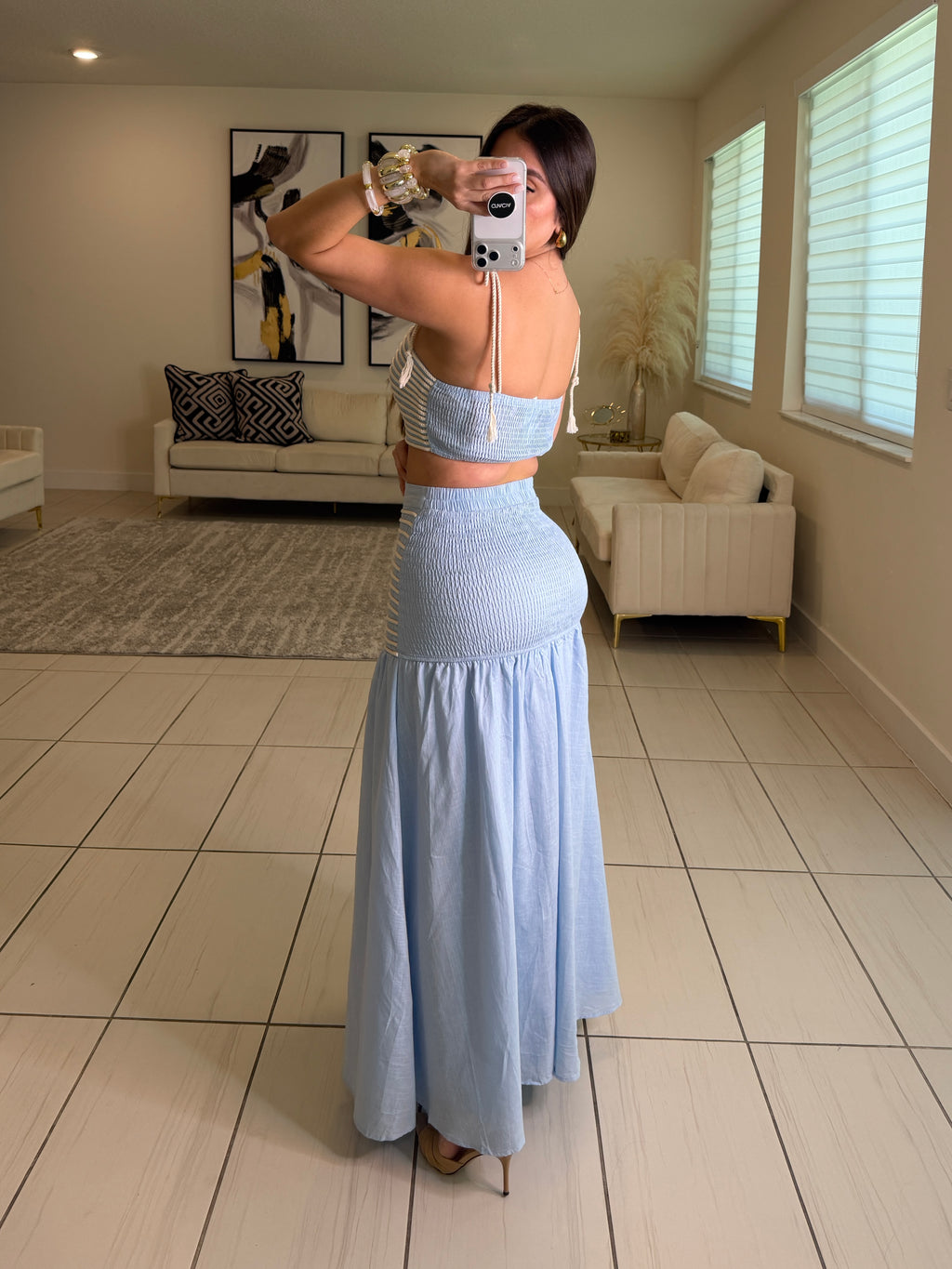 Salt Kiss Blue Skirt Set