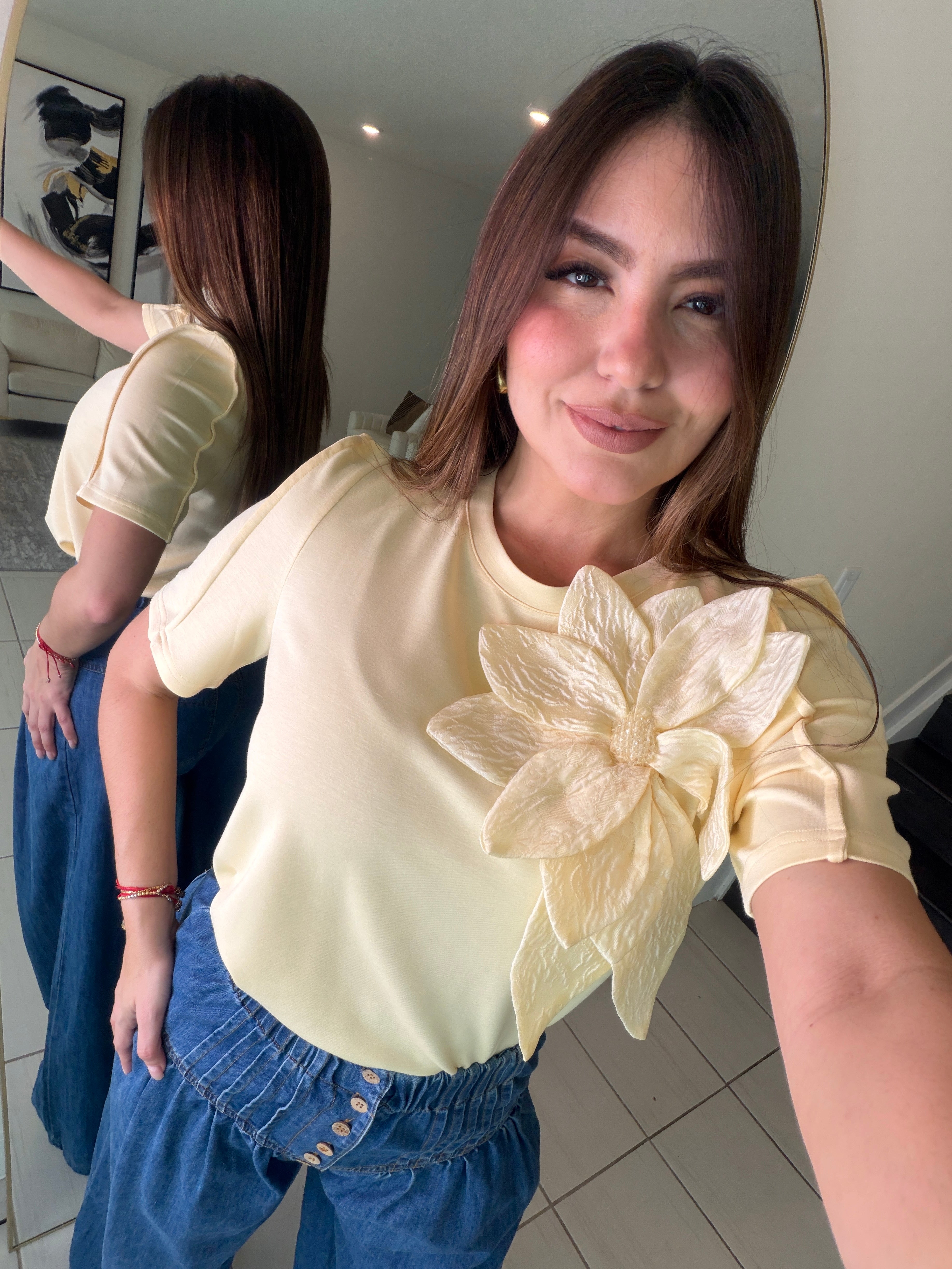 Enchanted Flower Yellow Top