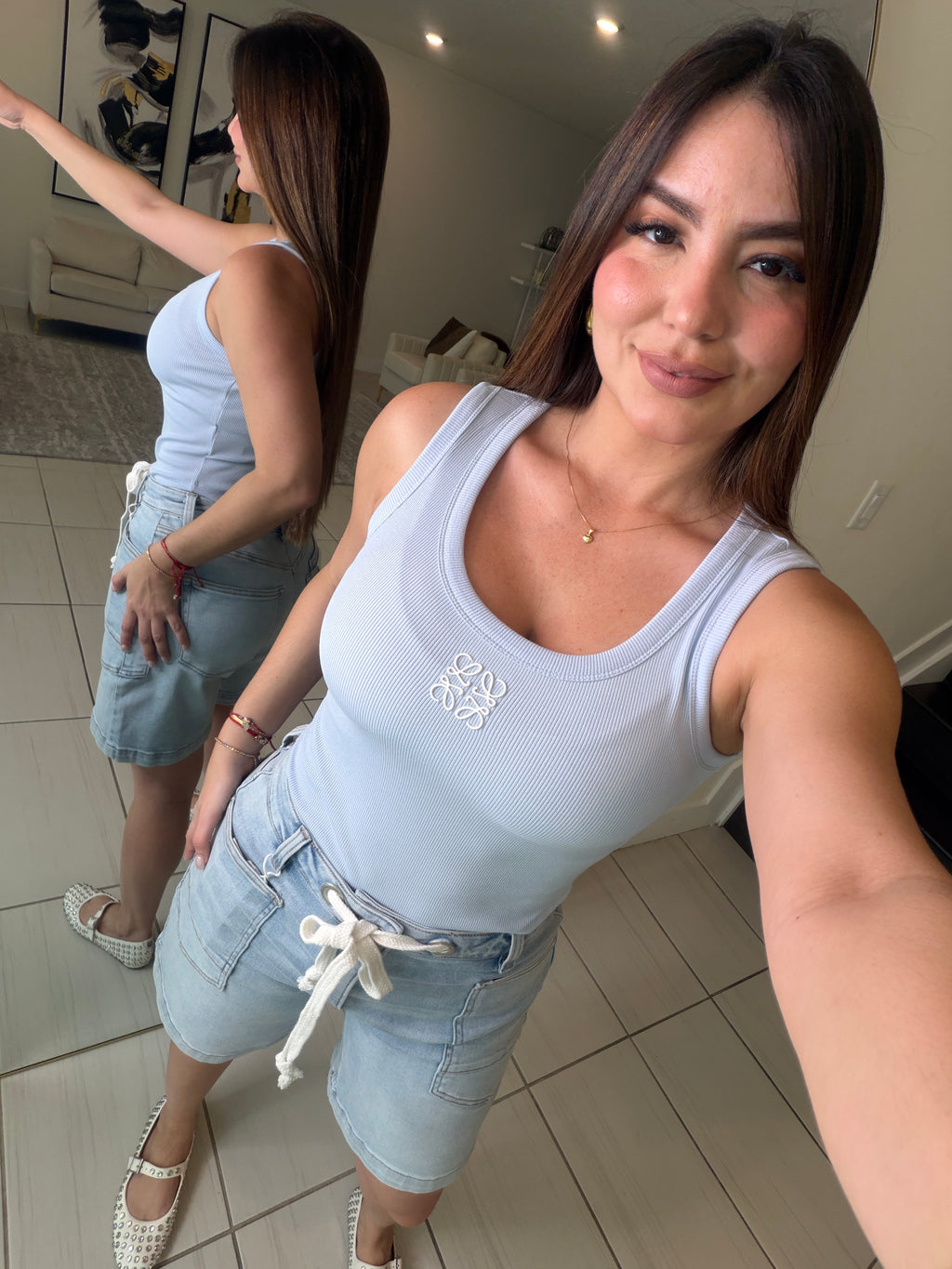 Iconic Mix Blue Tank Top