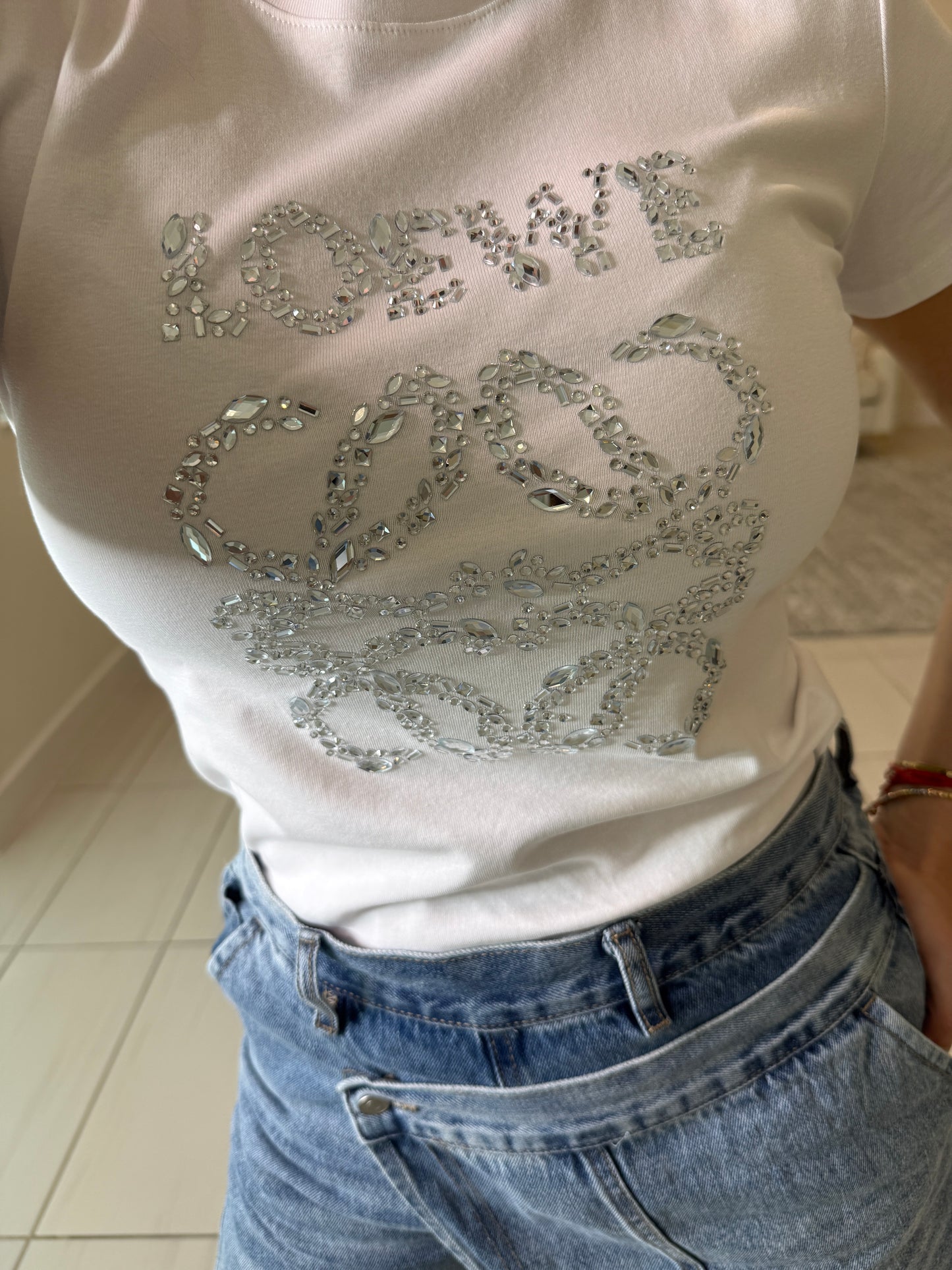 Iconic Rhinestones White Top