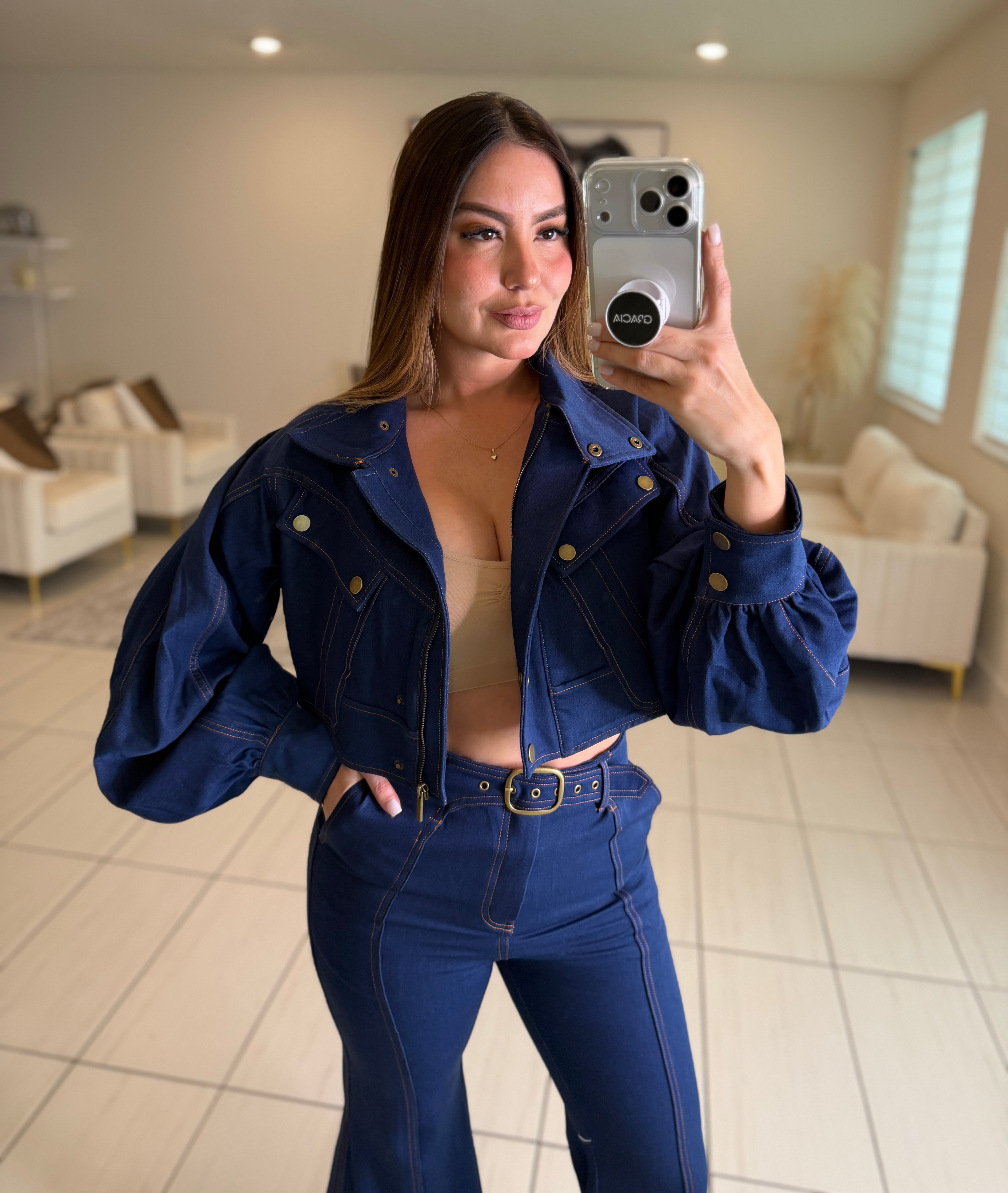 Luna Denim Utility Pant Set