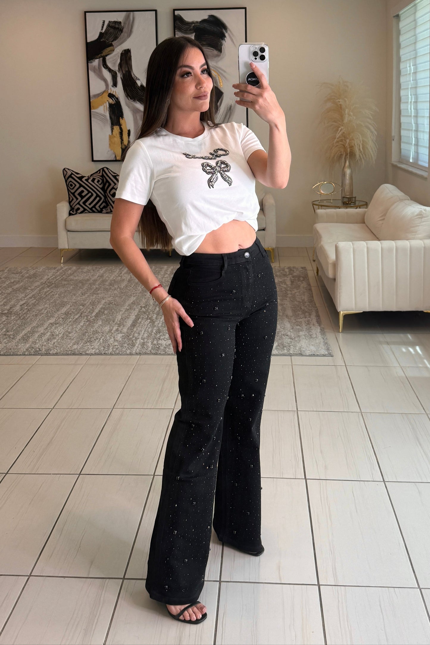 Brightness Rain Black Denim Pants