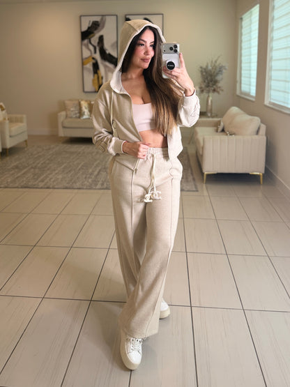 Iconic Structure Beige Pant Set