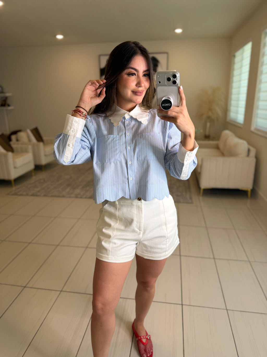 Angelic Stripes Blue Shirt