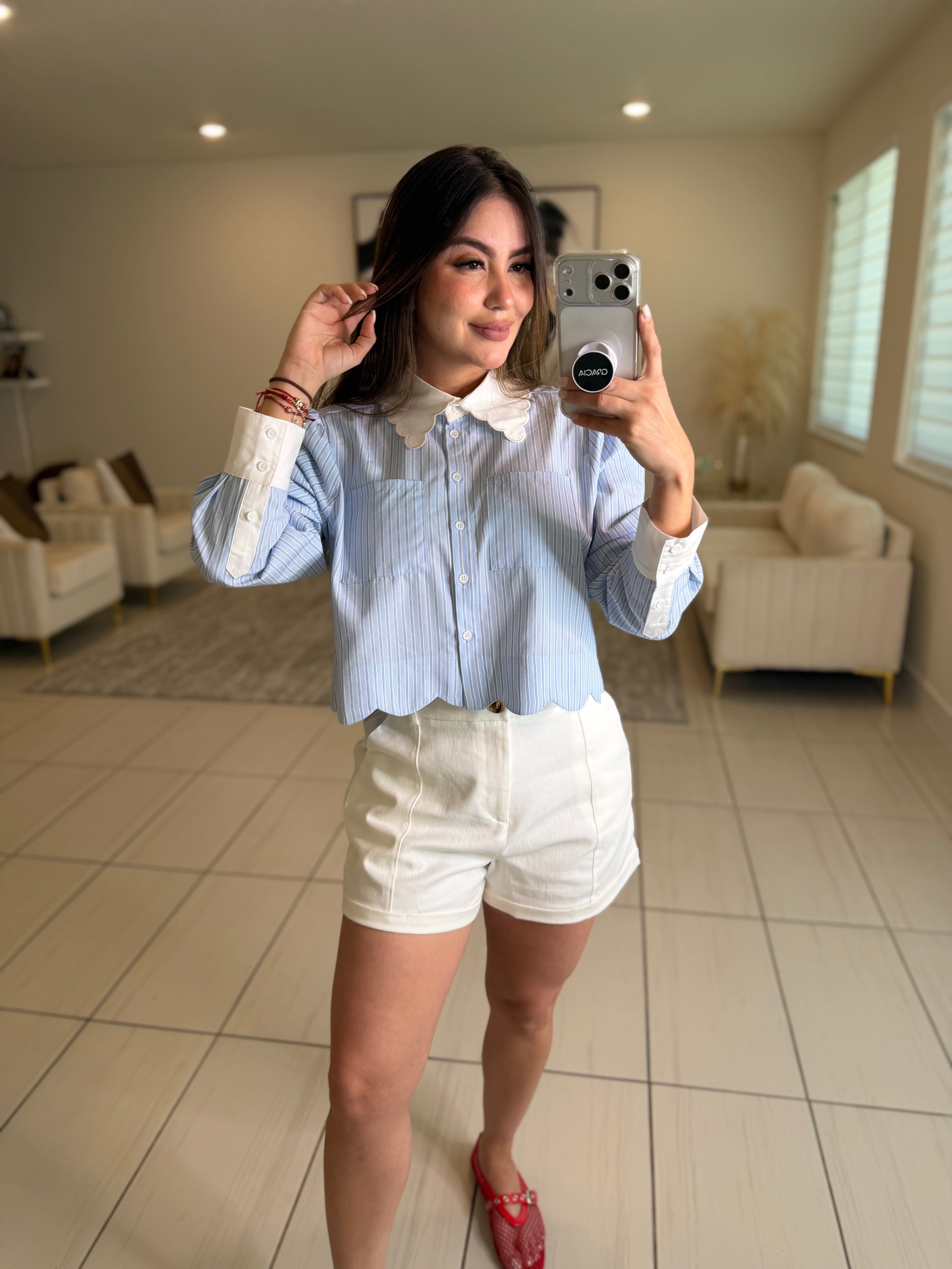 Angelic Stripes Blue Shirt