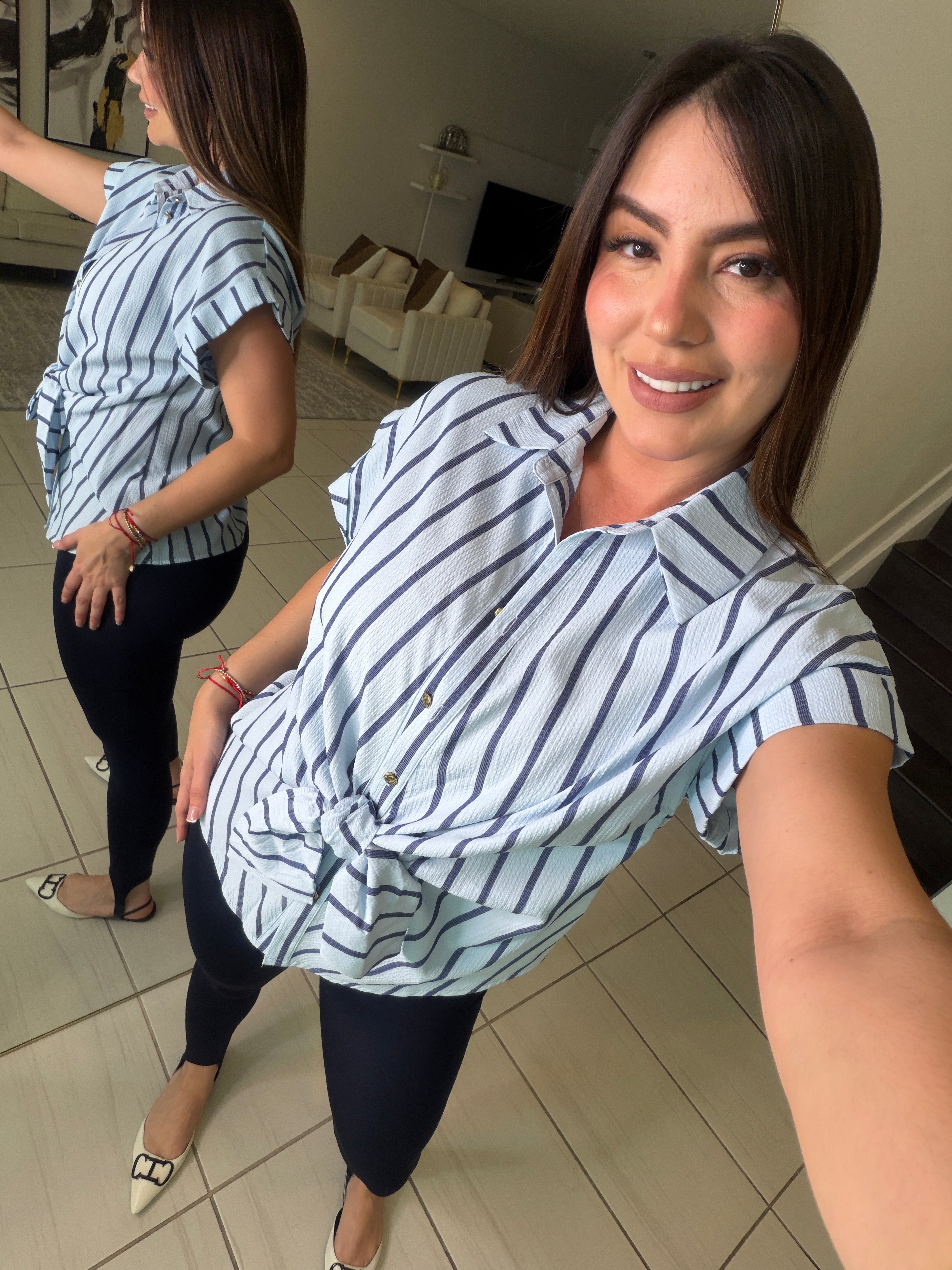 Angelic Stripes Blue Shirt