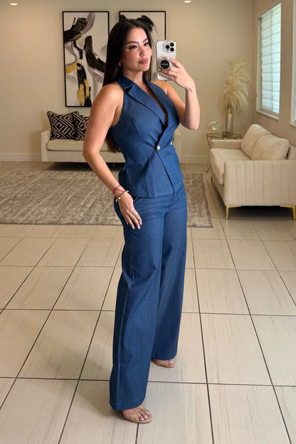 Gold Rush Denim Pant Set