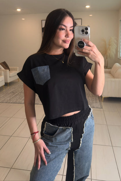 Iconic Structure Black Pants Set