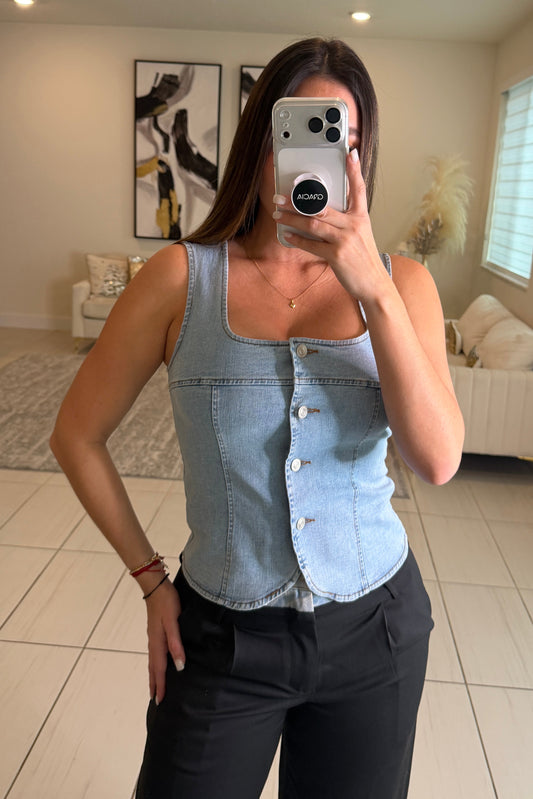 Modern Authority Light Denim Top