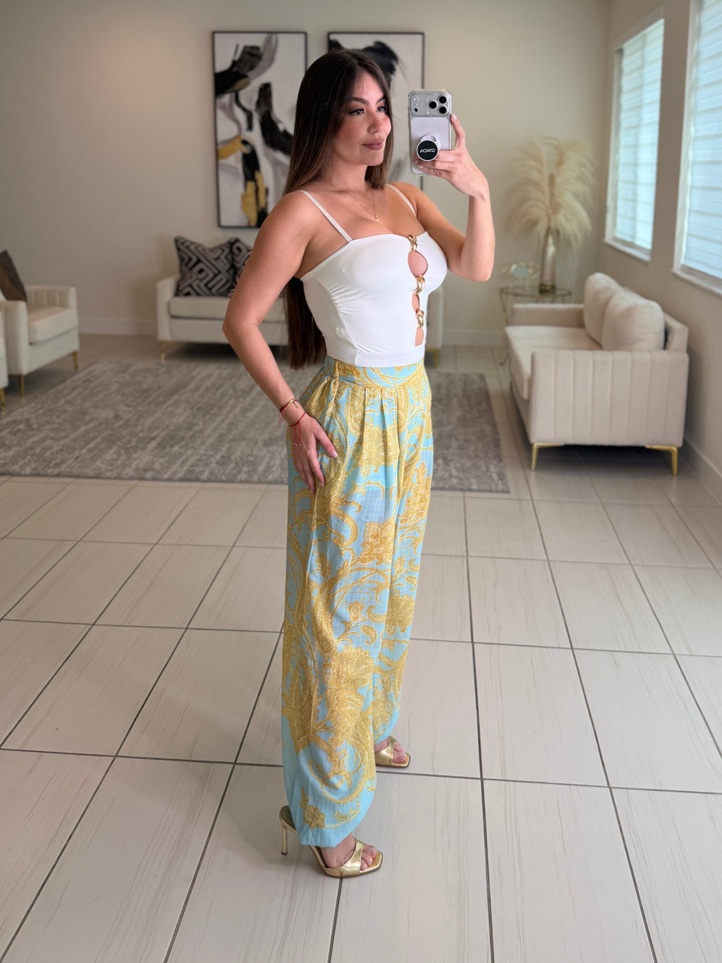 Spring Poise Blue Balloon Pants