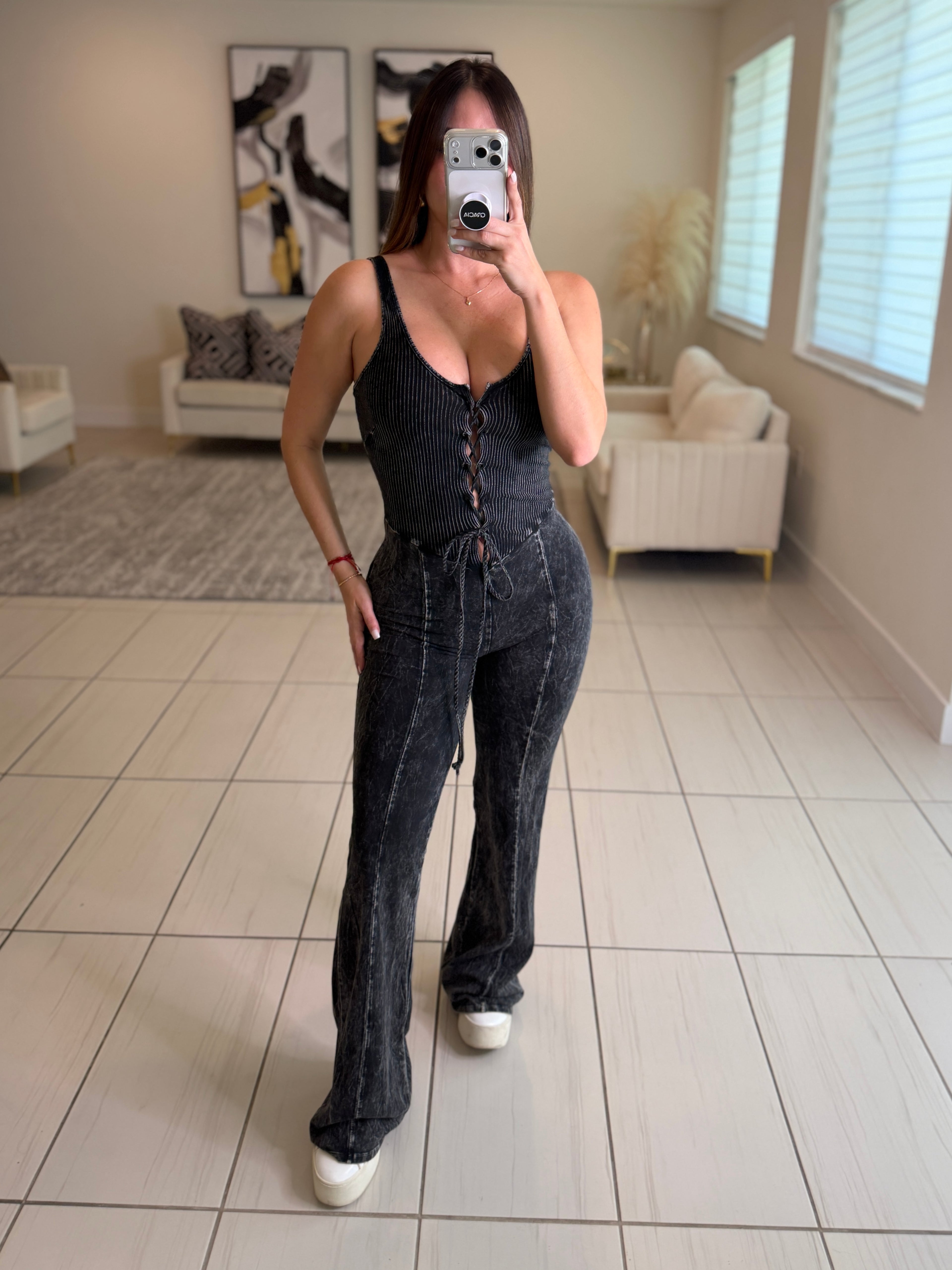 Illusionist Washed Black Jumpsuit