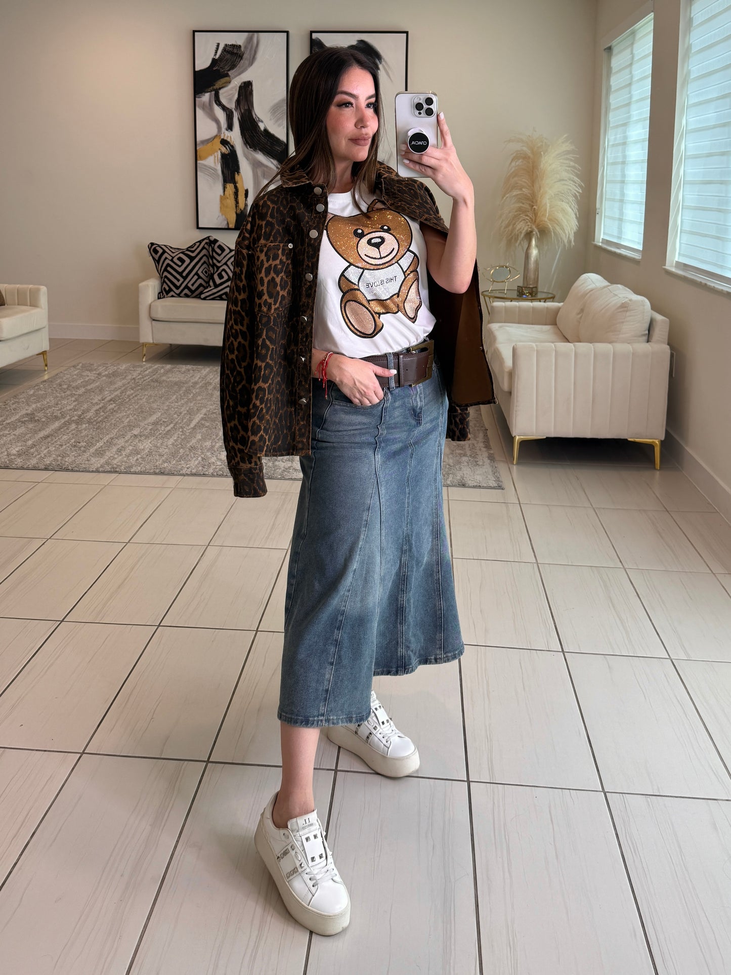 Oasis Whisper Denim Midi Skirt