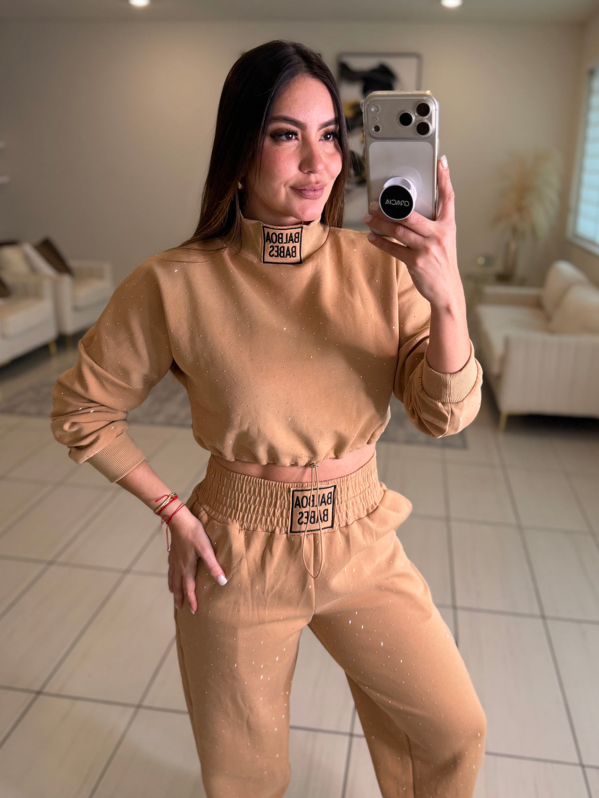 Midnight Rhinestone Mocha Set