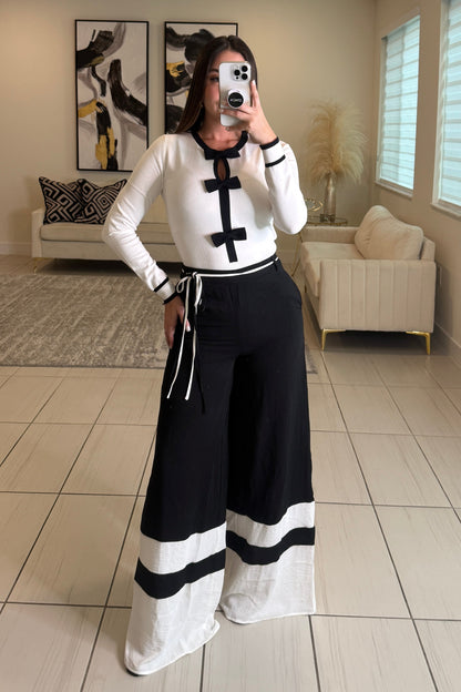 Command Attention Black Palazzo Pants