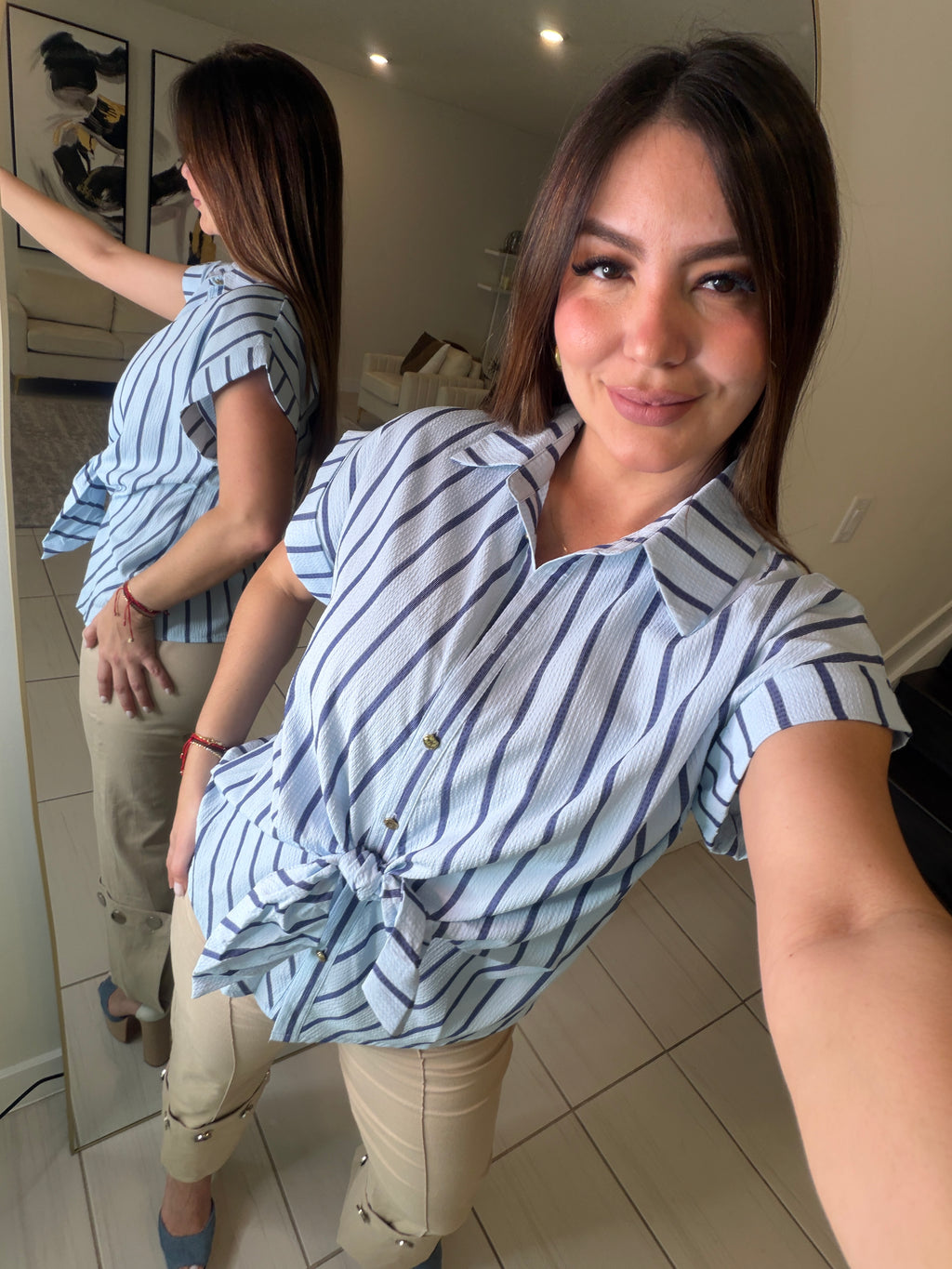 Angelic Stripes Blue Shirt