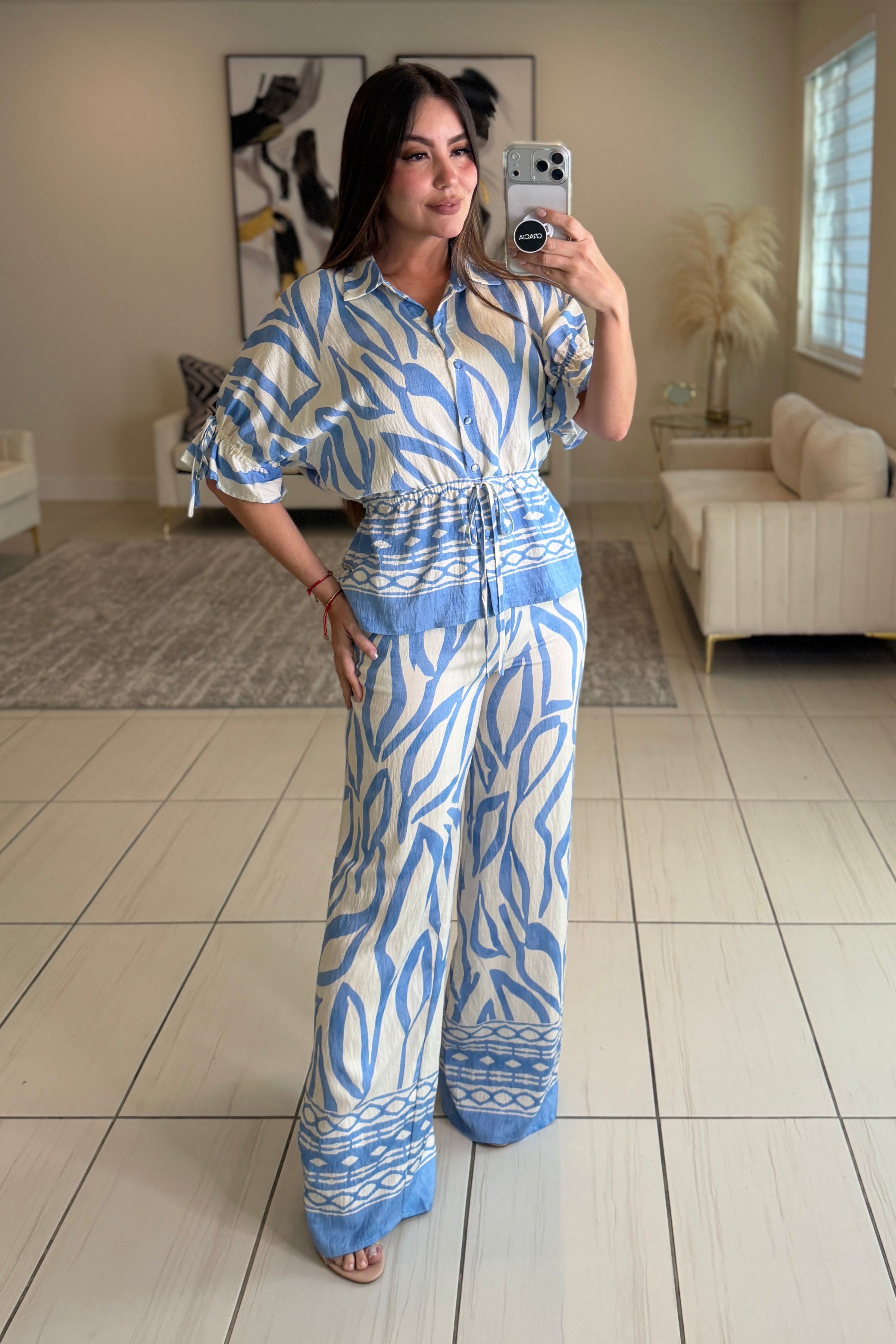 Modern Motion Blue Pant Set