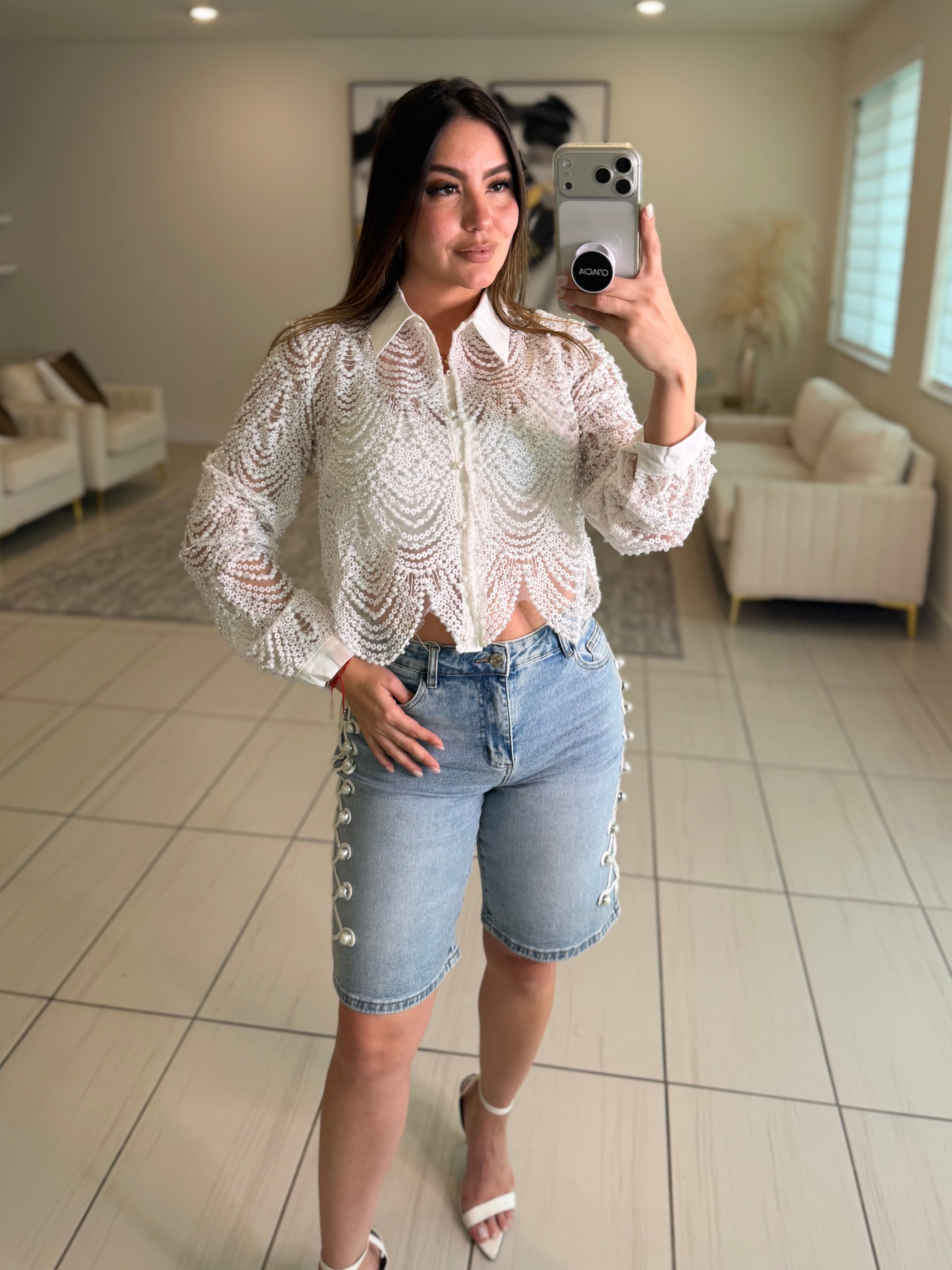 Sugar Vanilla Pearls White Top