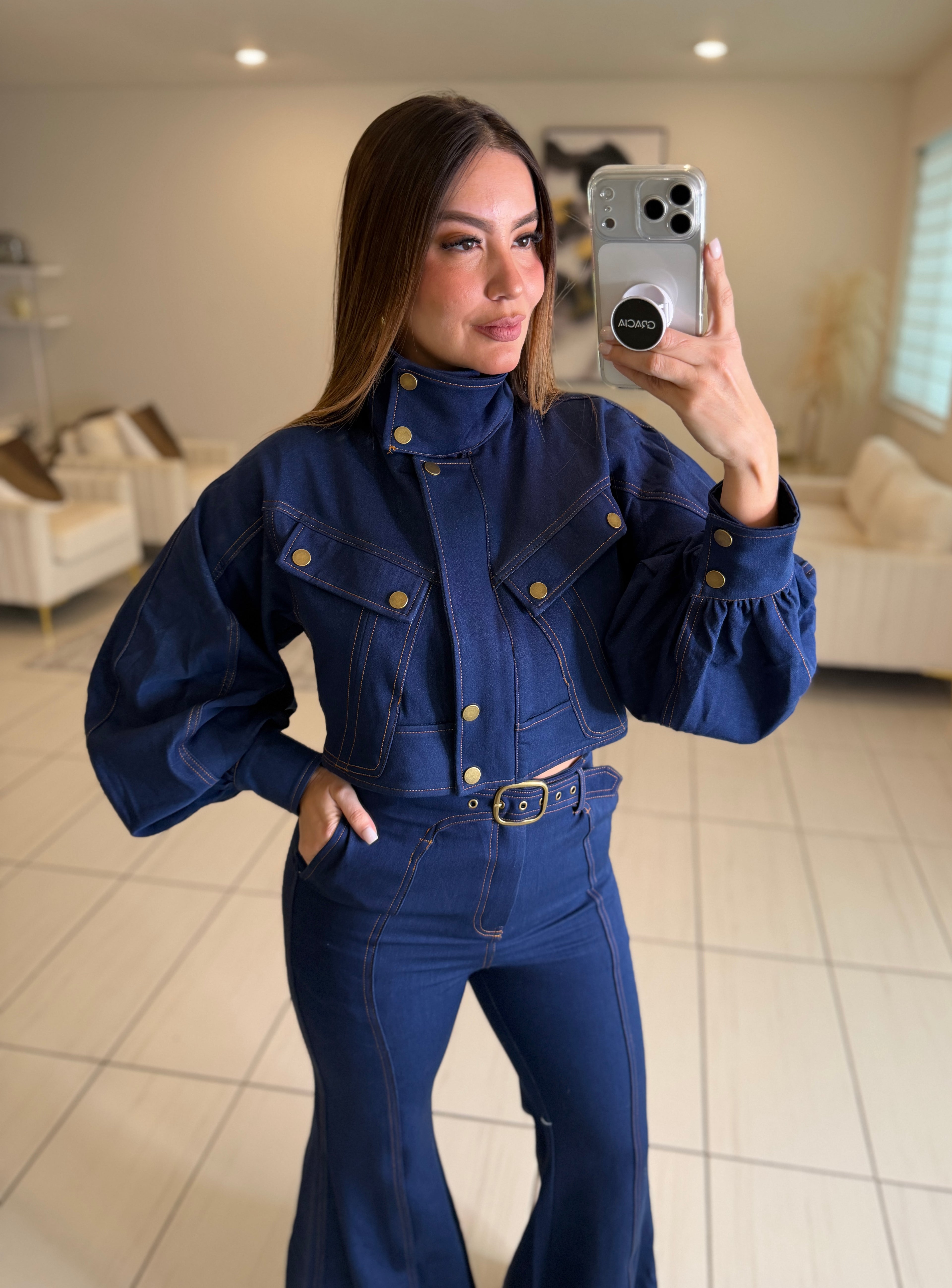 Luna Denim Utility Pant Set