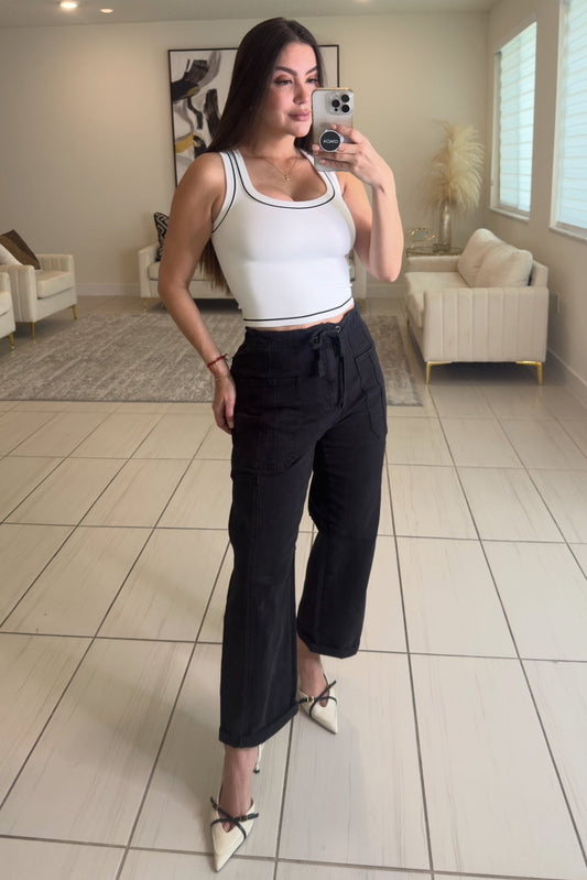 Epic Black Barrel Denim Pants