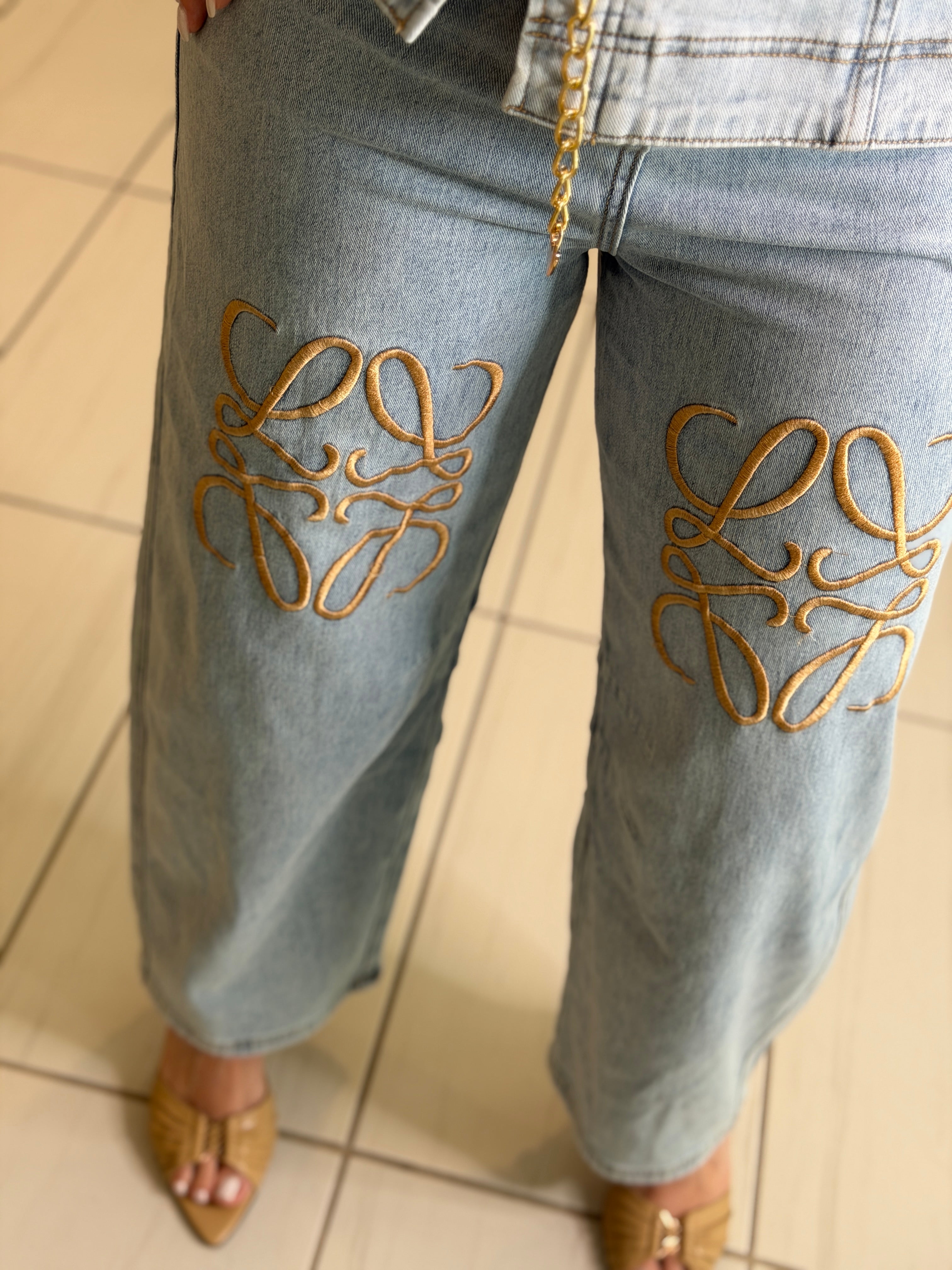 Iconic Light Denim Pant Set