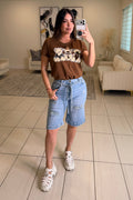 Crystal Blue Denim Shorts