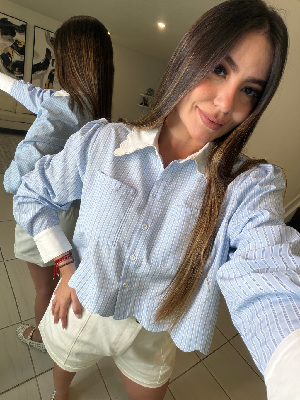 Angelic Stripes Blue Shirt