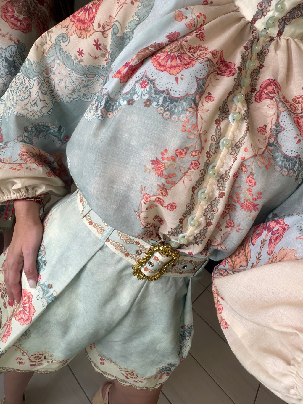 Daylight Floral Ramie Short Set