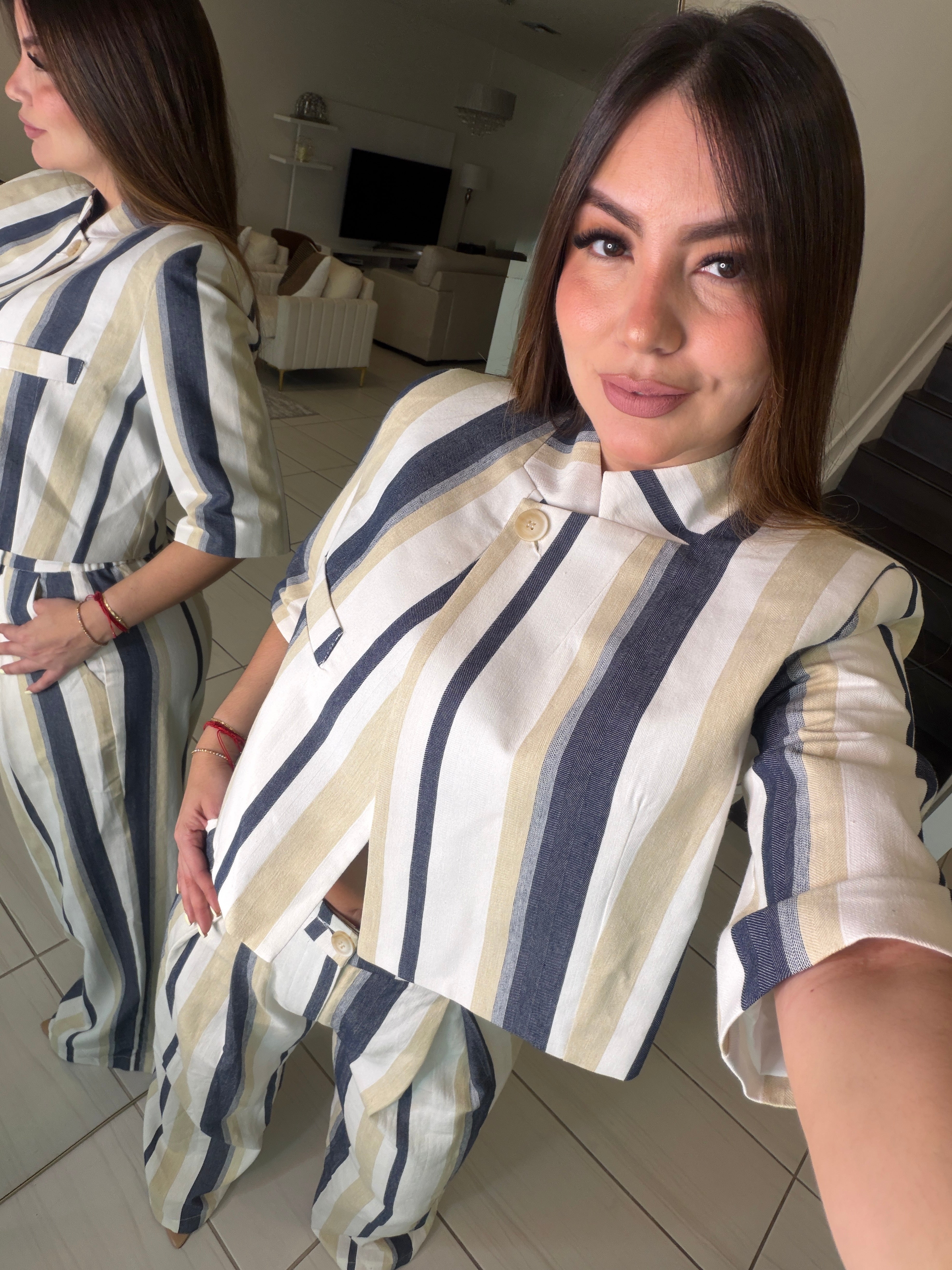 Bella Italian Striped Blue Set
