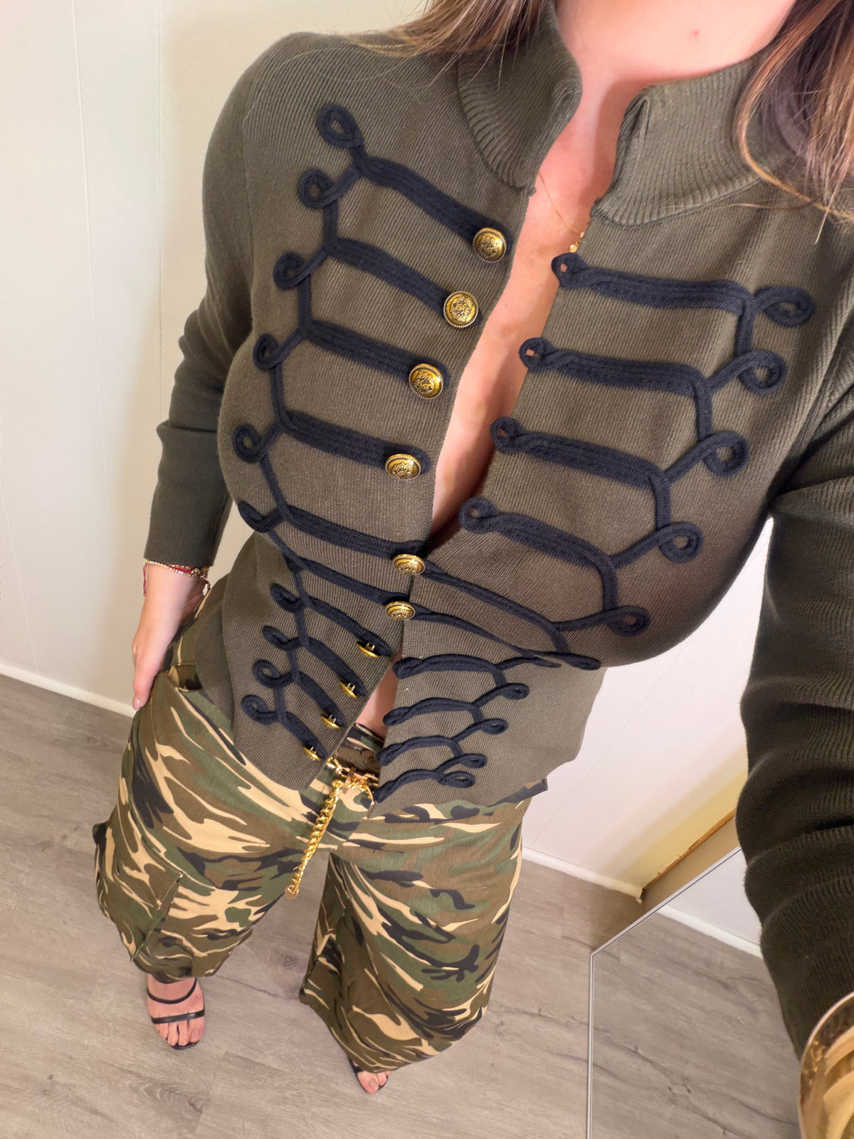 Imperial Olive Green Knit Top