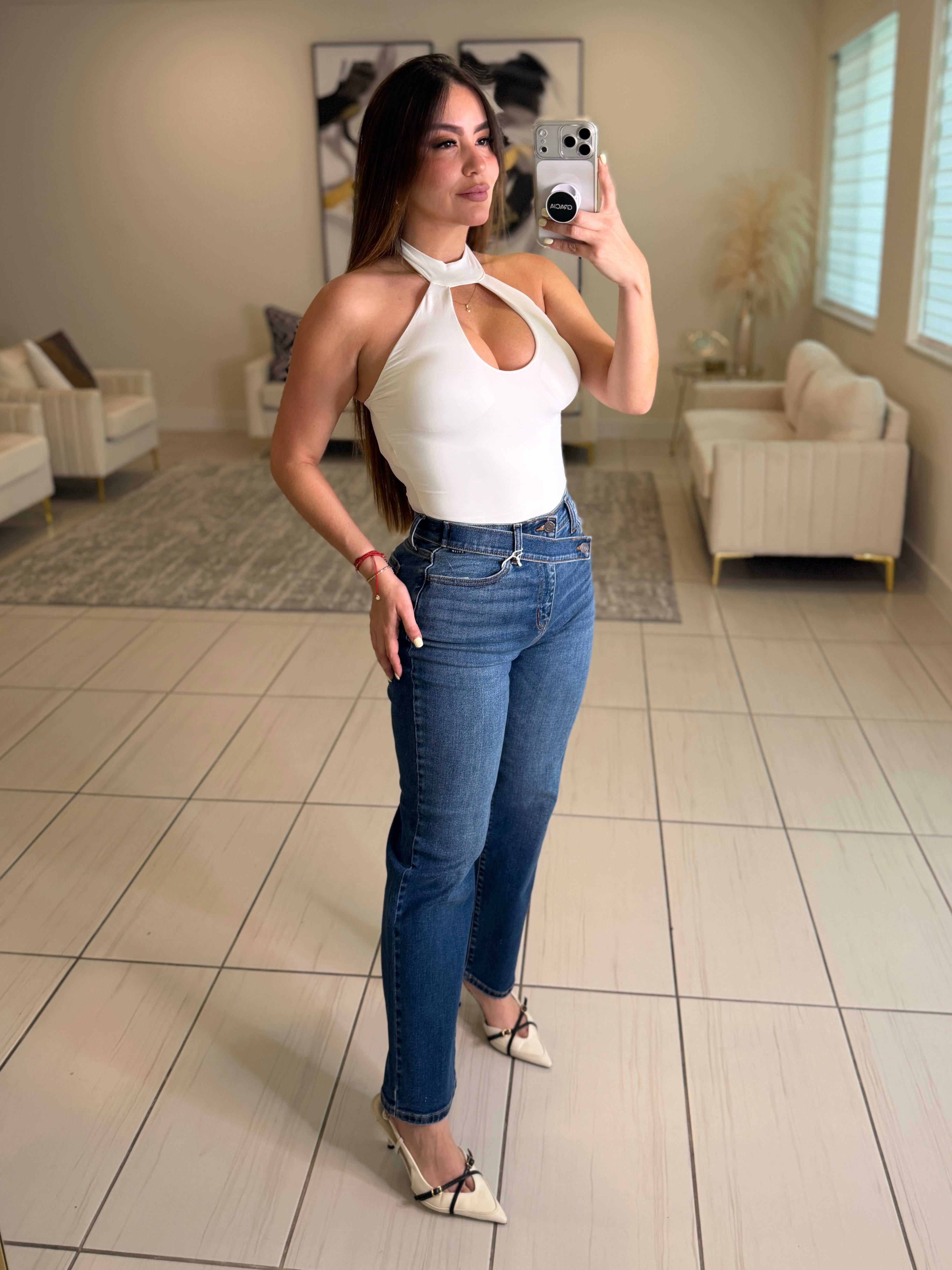 Sculpted Ease White Bodysuit